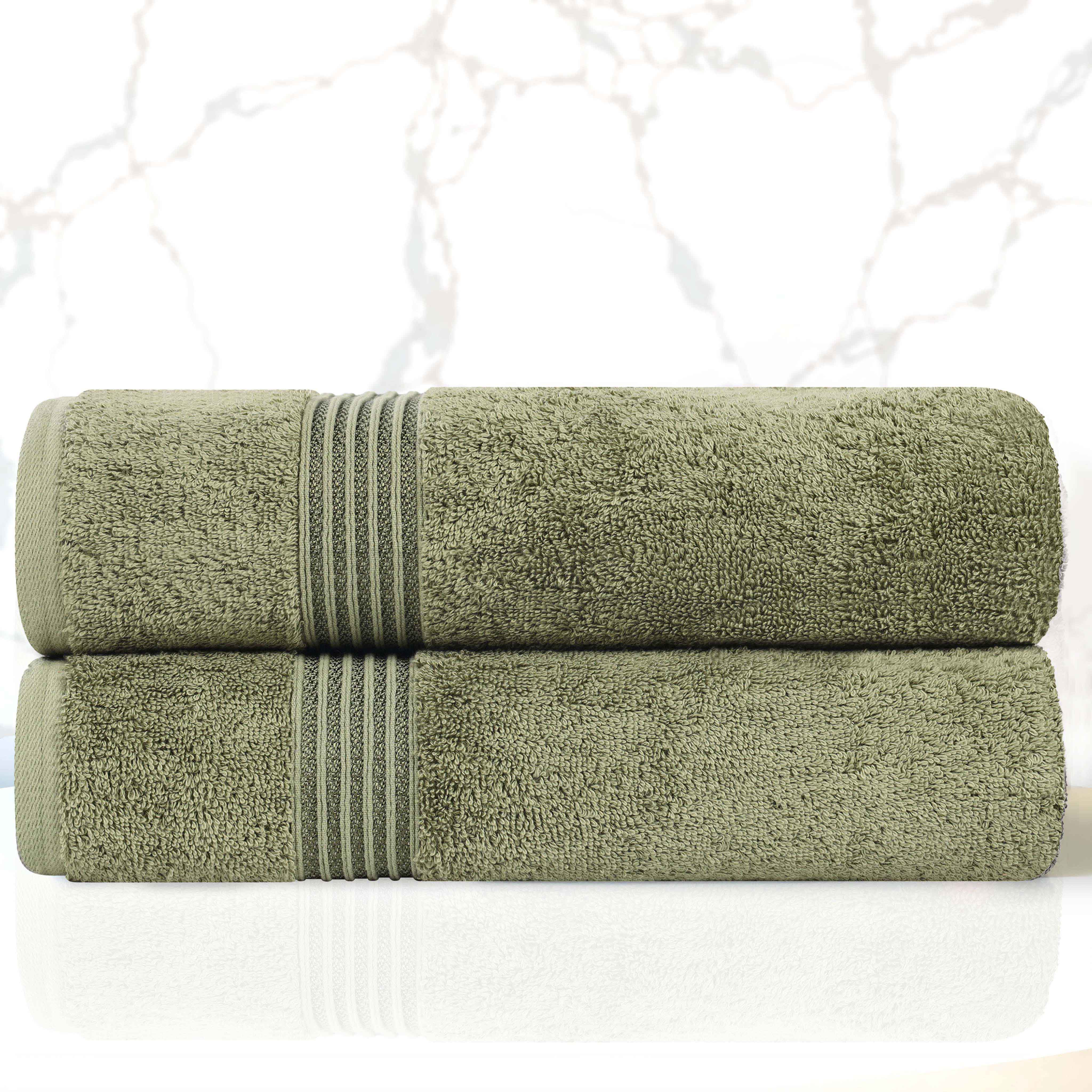 Egyptian Cotton Highly Absorbent Solid Ultra Soft Bath Towel Set of 2 - Blue Nile Mills