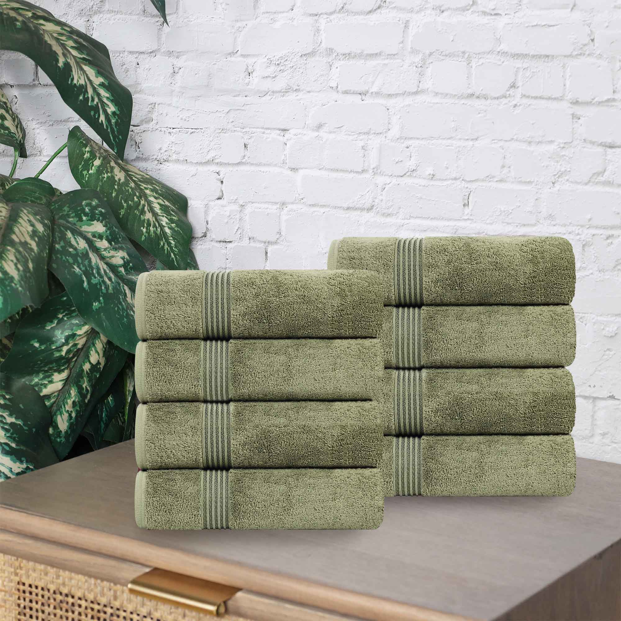 Heritage Egyptian Cotton Hand Towel Set of 8 - Blue Nile Mills