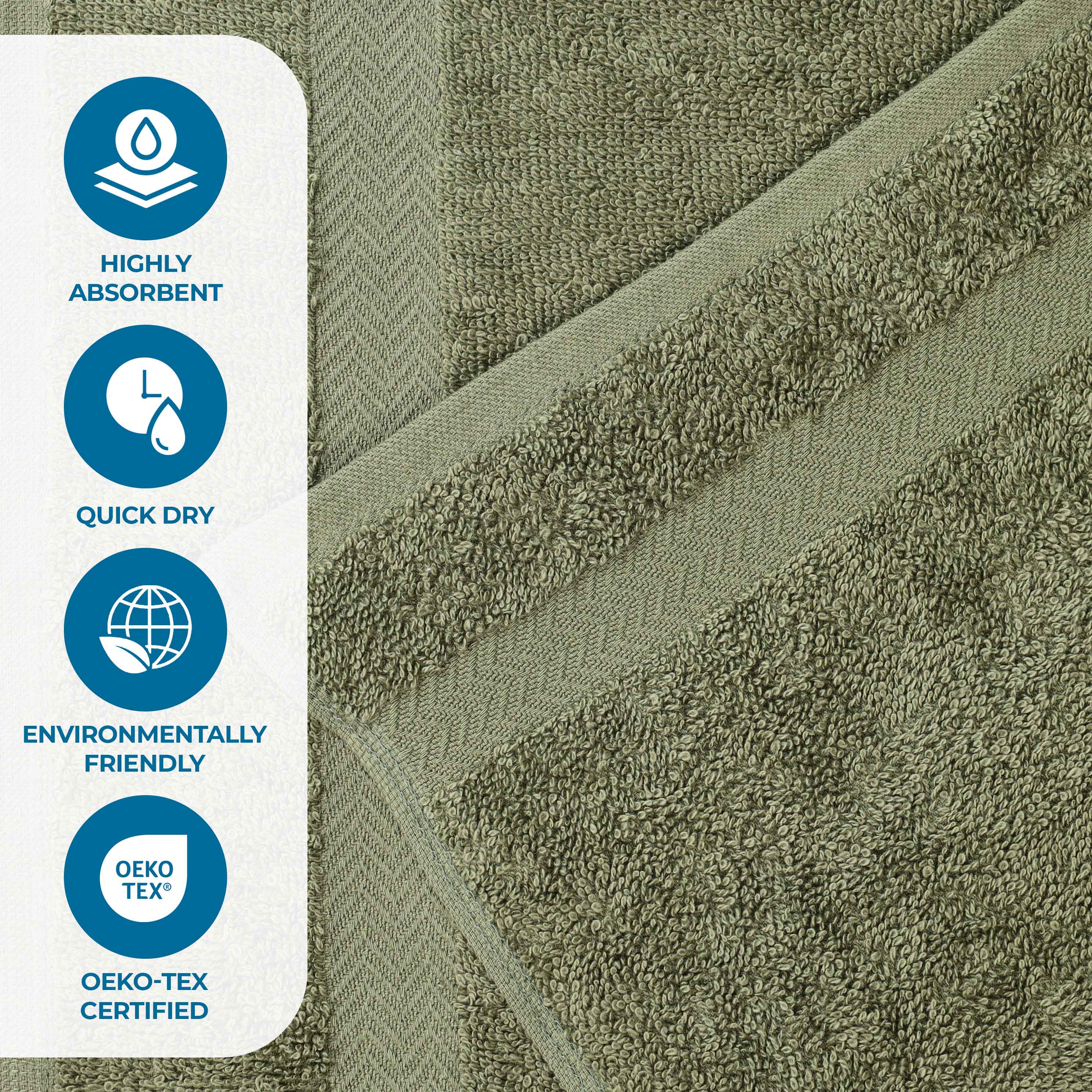 Franklin Cotton Eco Friendly 12 Piece Towel Set - Blue Nile Mills