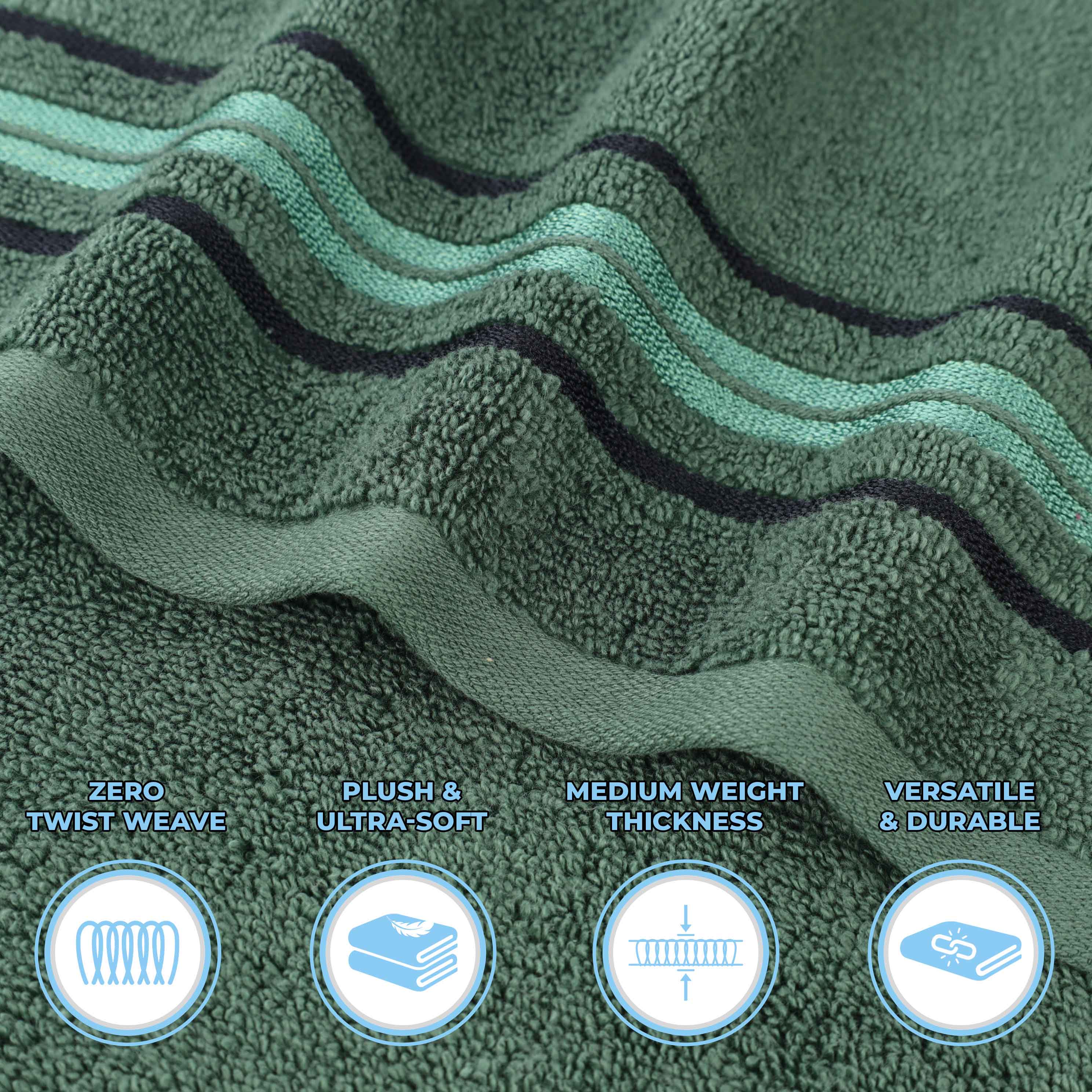 Sadie Zero Twist Cotton Solid and Jacquard Floral Hand Towel Set of 6 - Blue Nile Mills