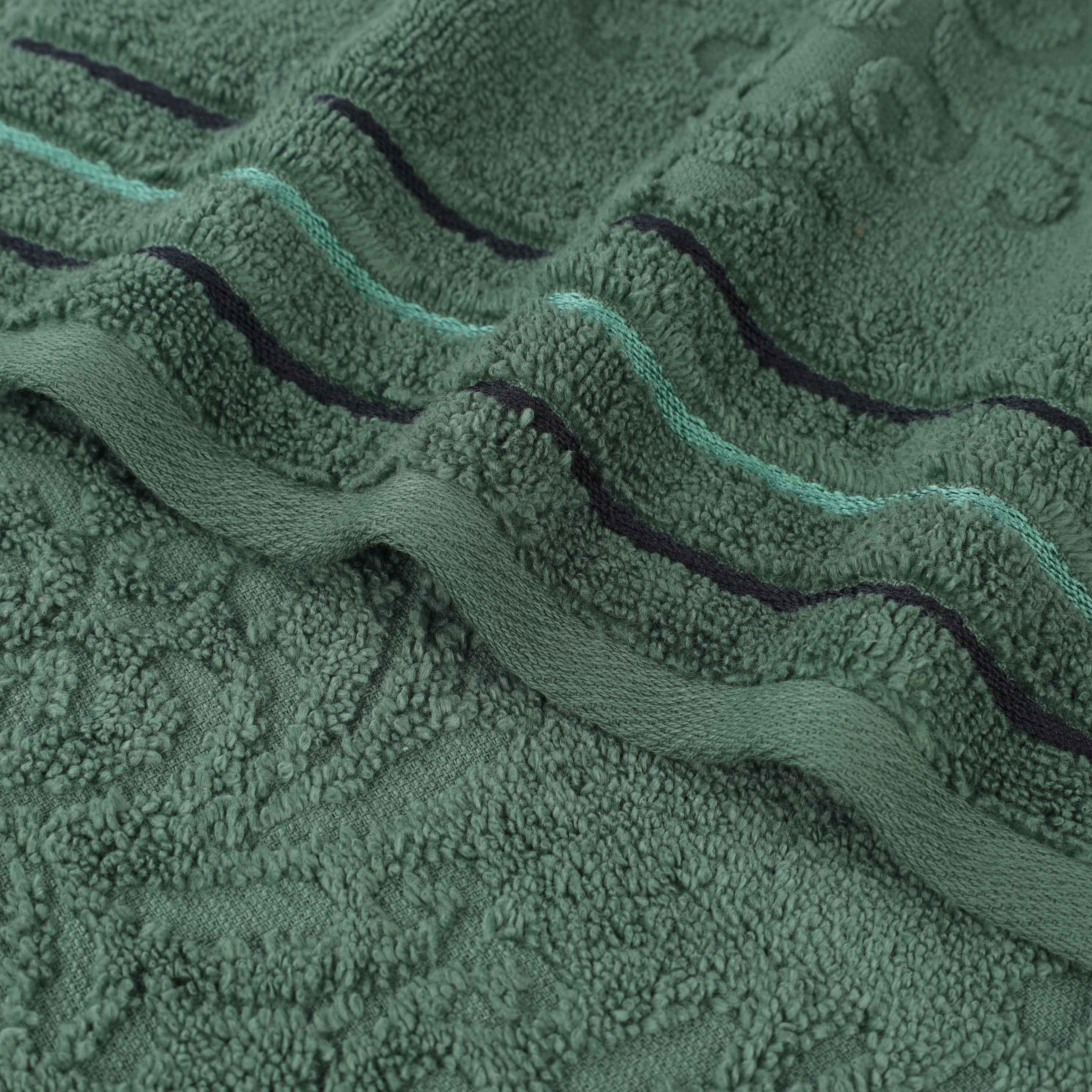 Sadie Zero Twist Cotton Elegant Floral 3 Piece Jacquard Towel Set - Blue Nile Mills