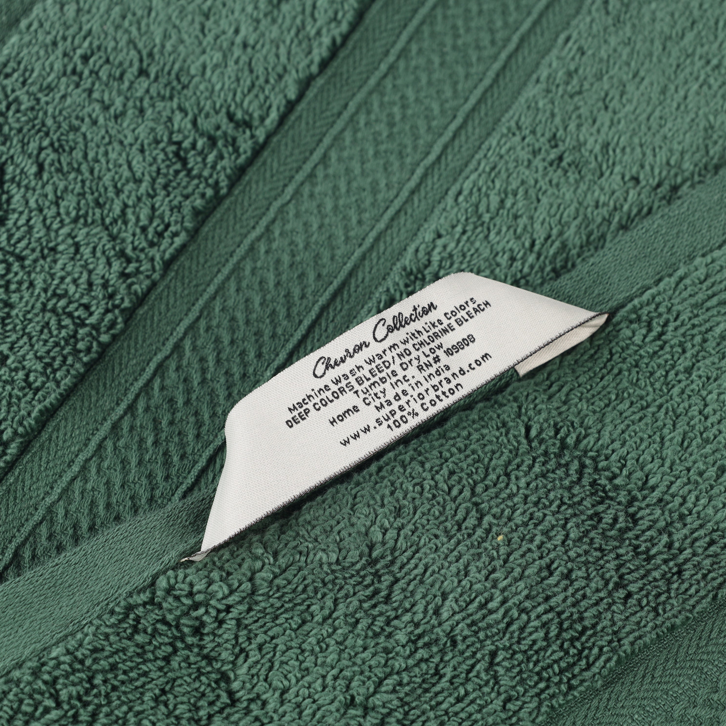 Zero Twist Cotton Solid & Jacquard Elegant Chevron Bath Towel Set of 4 - Blue Nile Mills