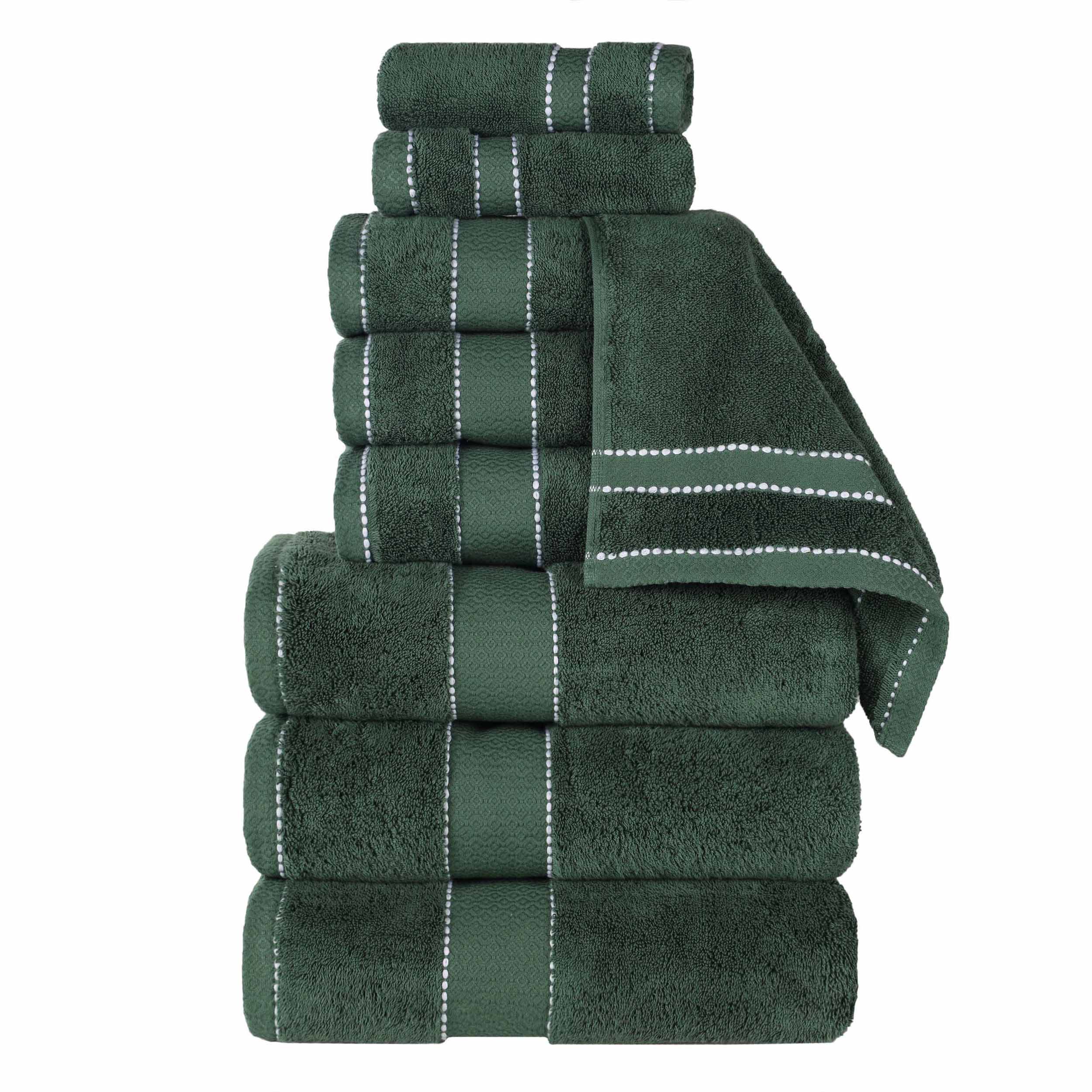 Niles Egypt Produced Giza Cotton Dobby Absorbent 9 Piece Towel Set - Blue Nile Mills