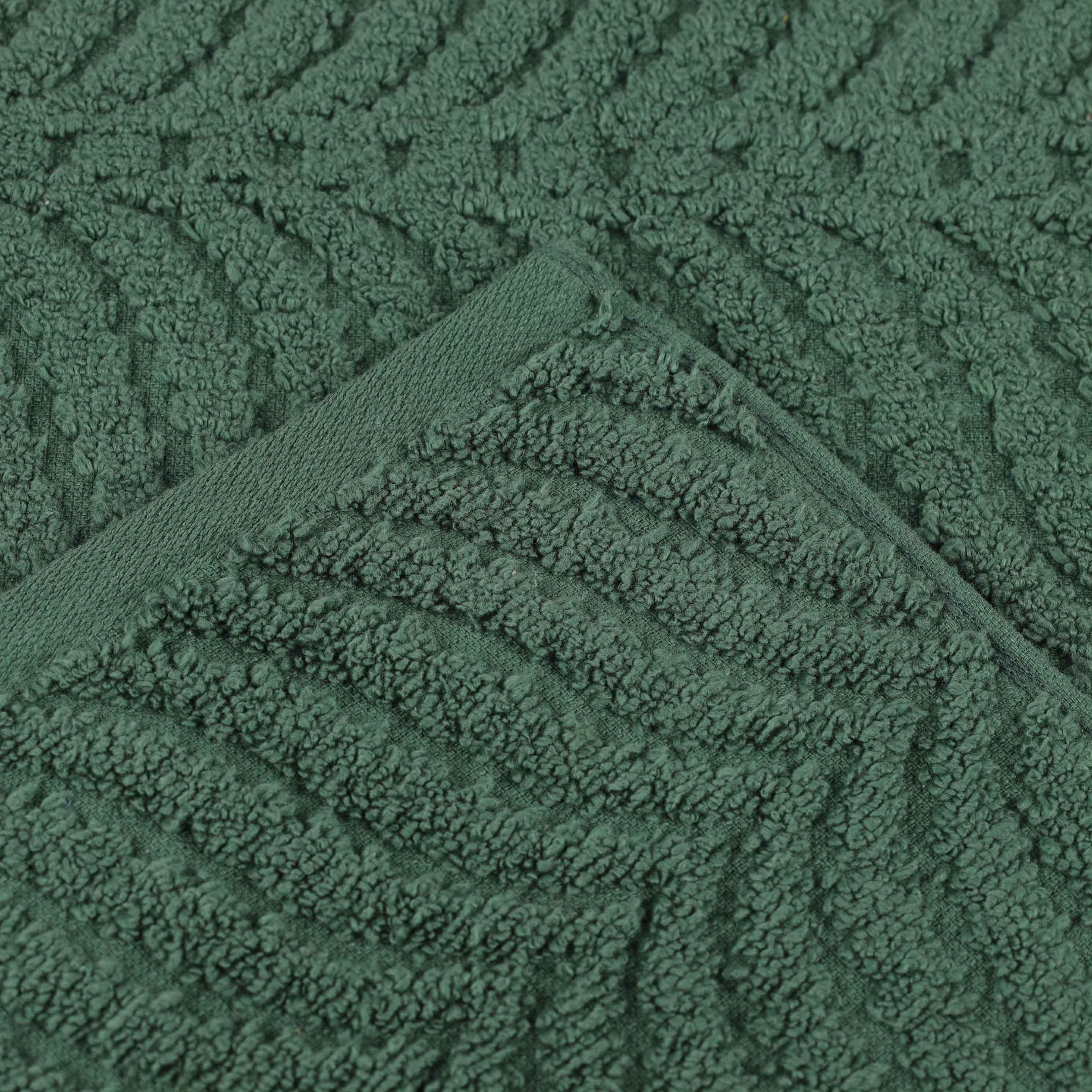 Zero Twist Cotton Solid & Jacquard Elegant Chevron Bath Towel Set of 4 - Blue Nile Mills