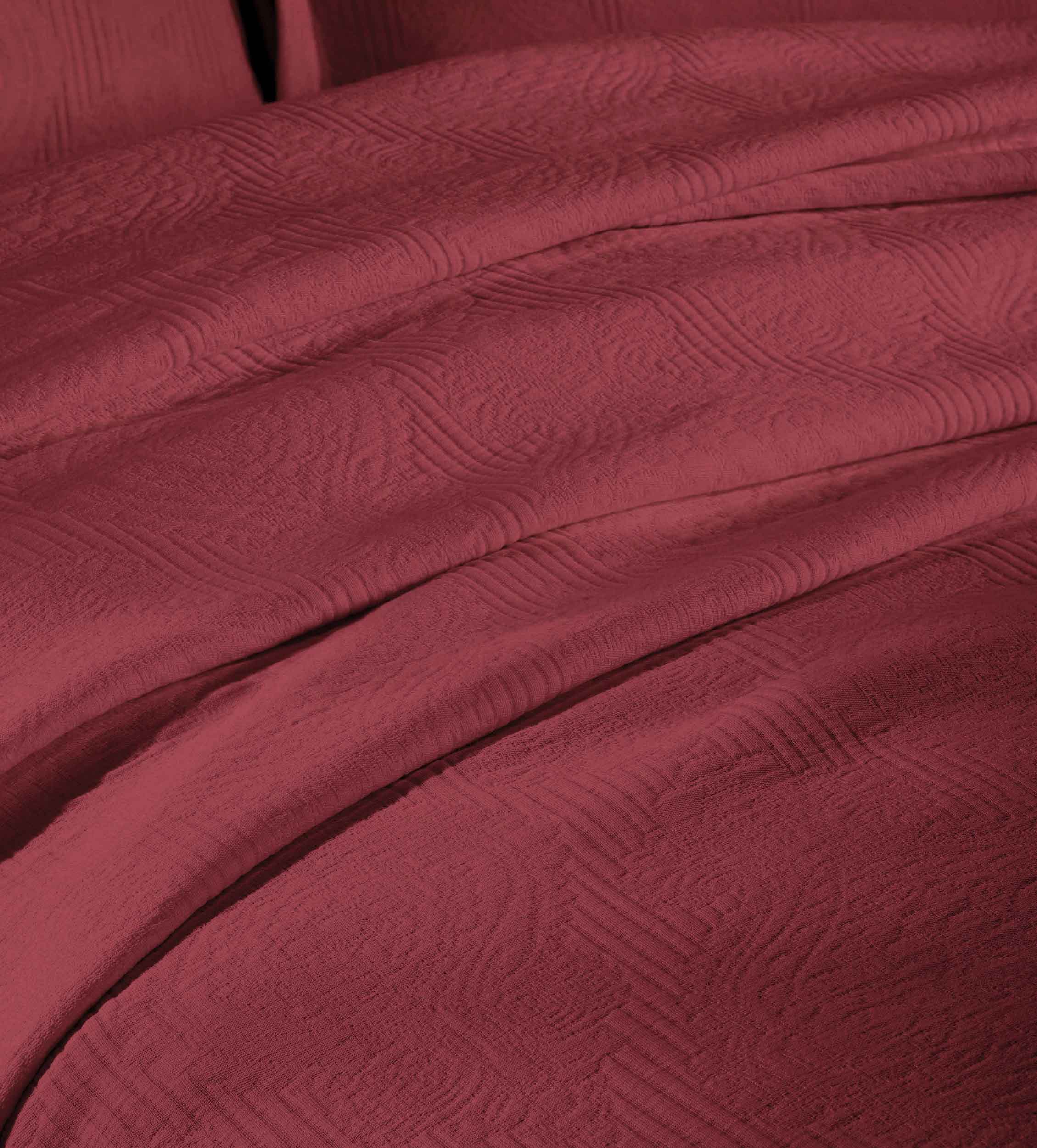 Victory Cotton Matelasse Scrolling Medallion Airy Bedspread Set - Blue Nile Mills