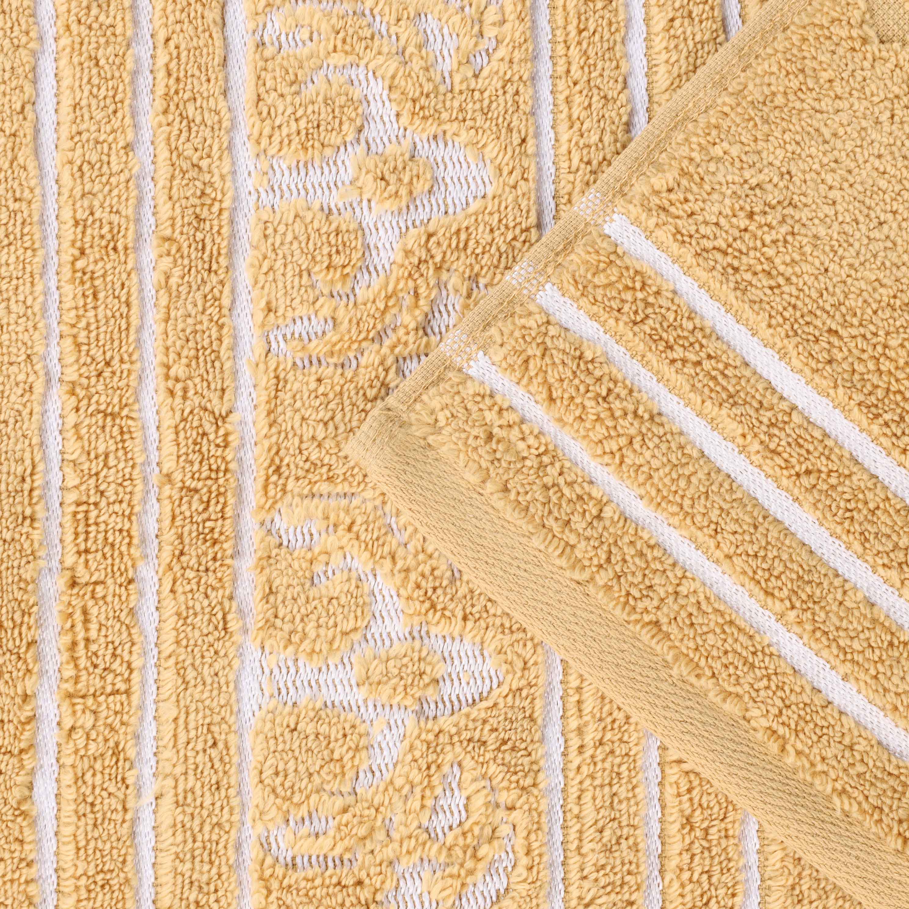 Sadie Zero Twist Cotton Solid and Jacquard Floral Hand Towel Set of 6 - Blue Nile Mills