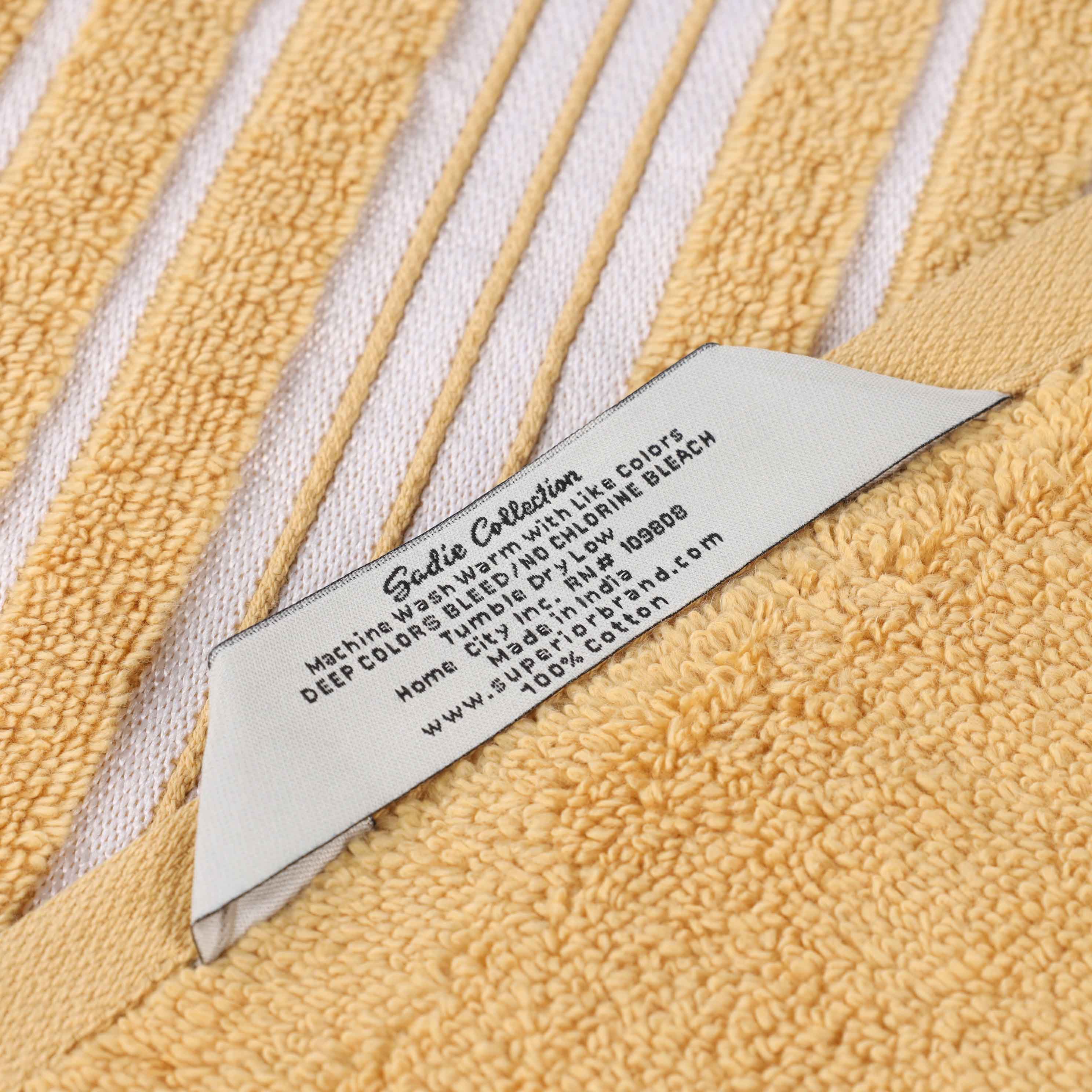 Sadie Zero Twist Cotton Solid and Jacquard Floral Hand Towel Set of 6 - Blue Nile Mills