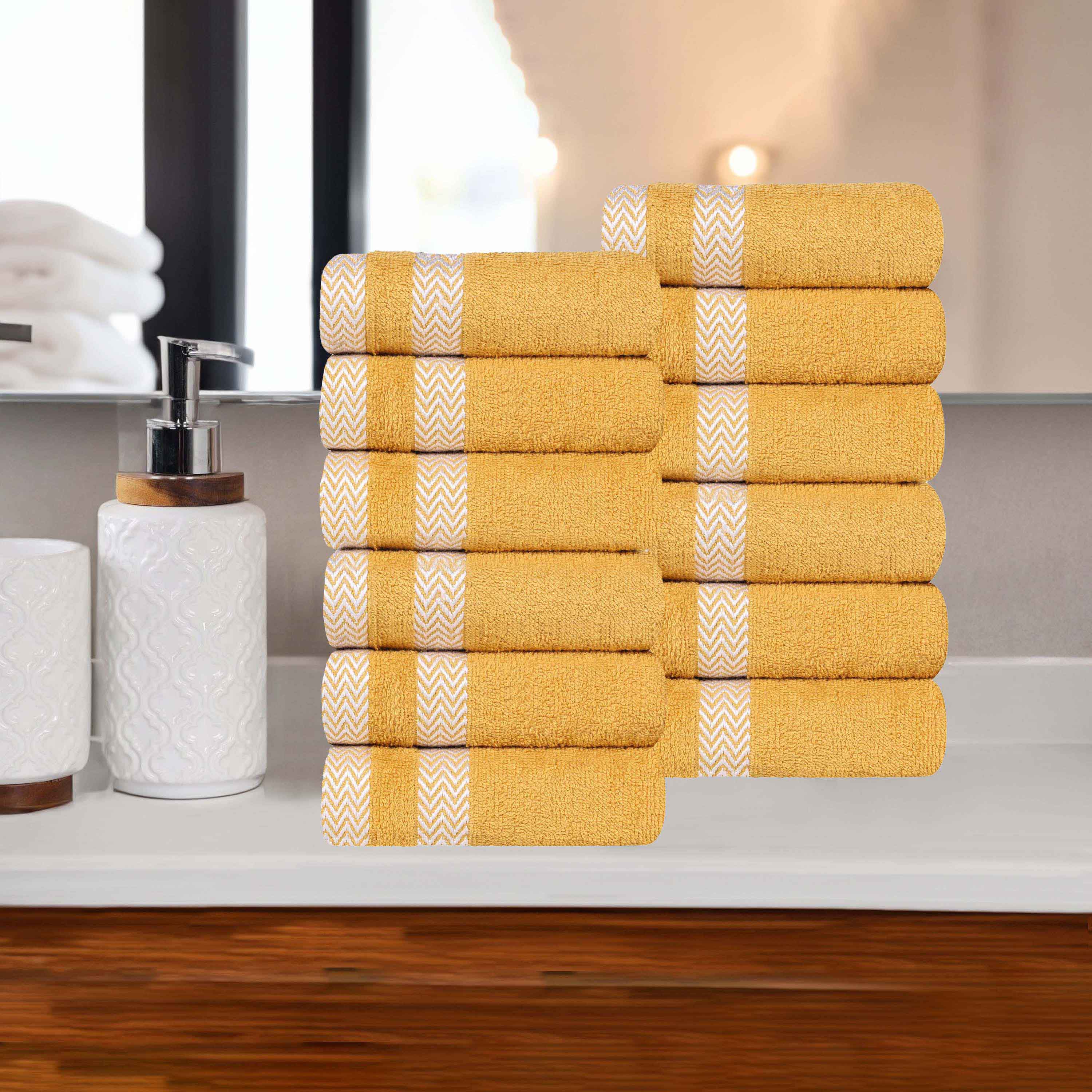 Hays Cotton Medium Weight Face Towel Washcloth Set of 12 - Blue Nile Mills