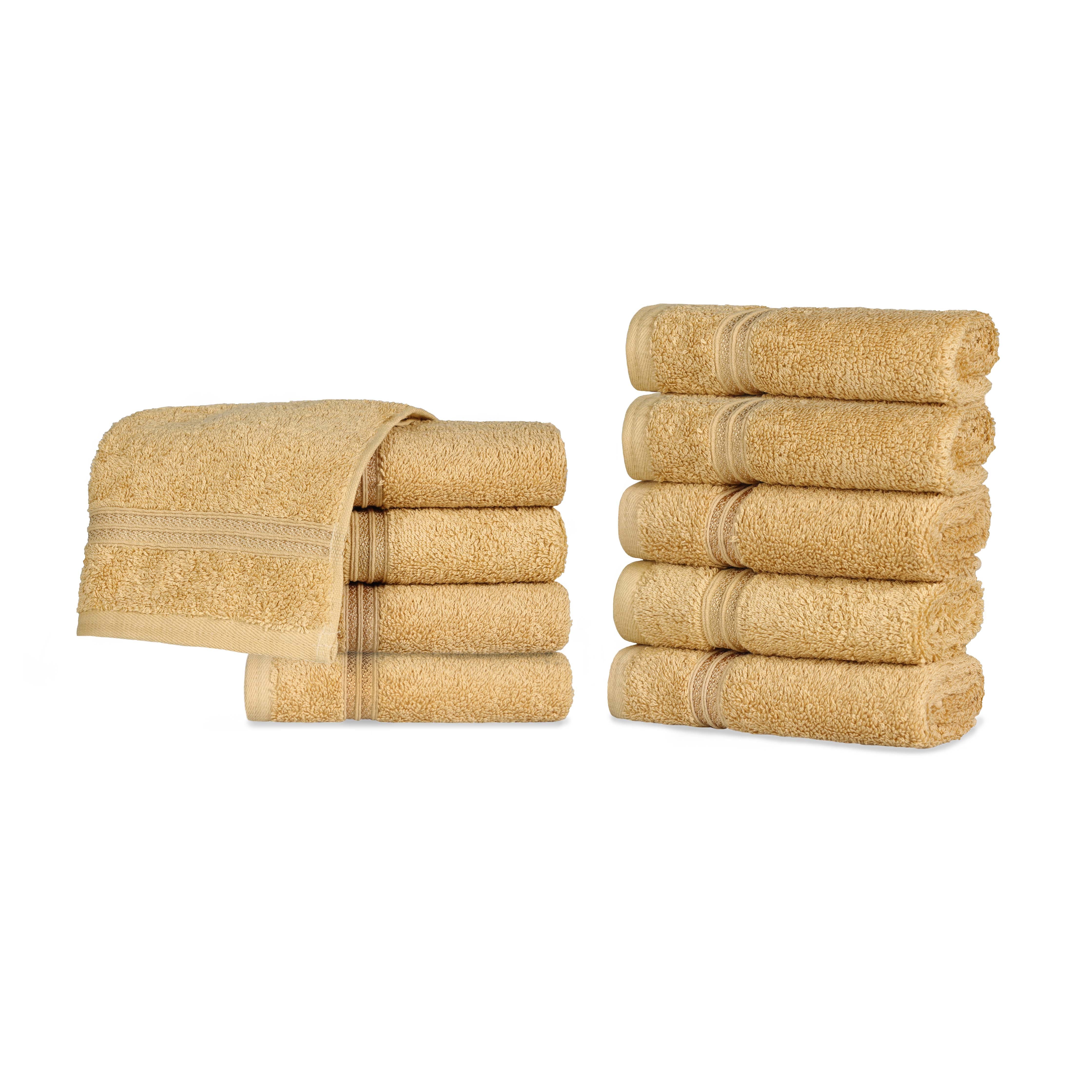 Egyptian Cotton Solid Face Towel Set of 10 - Blue Nile Mills