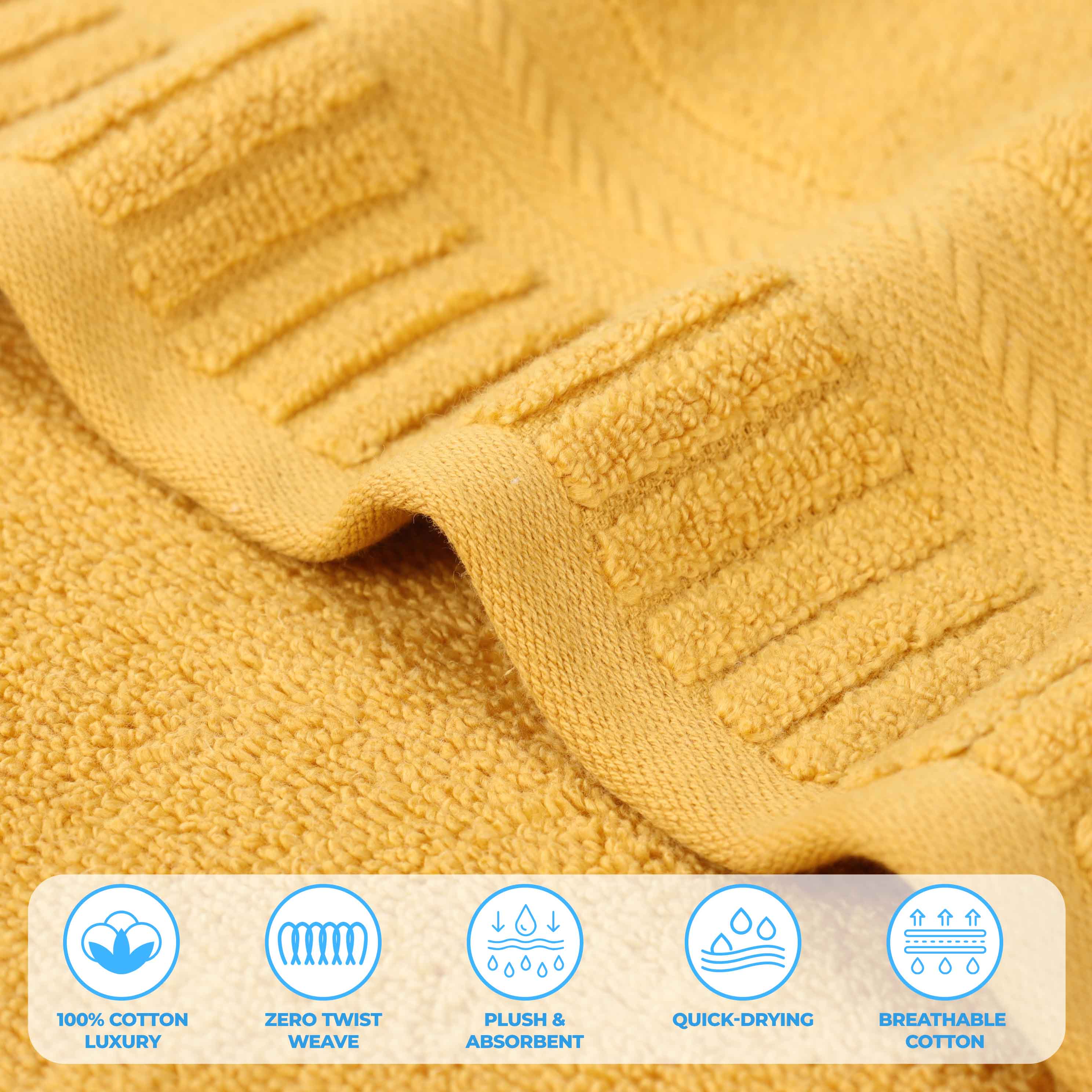 Venice Zero Twist Cotton Medium Weight Face Towels, Set of 12 - Blue Nile Mills