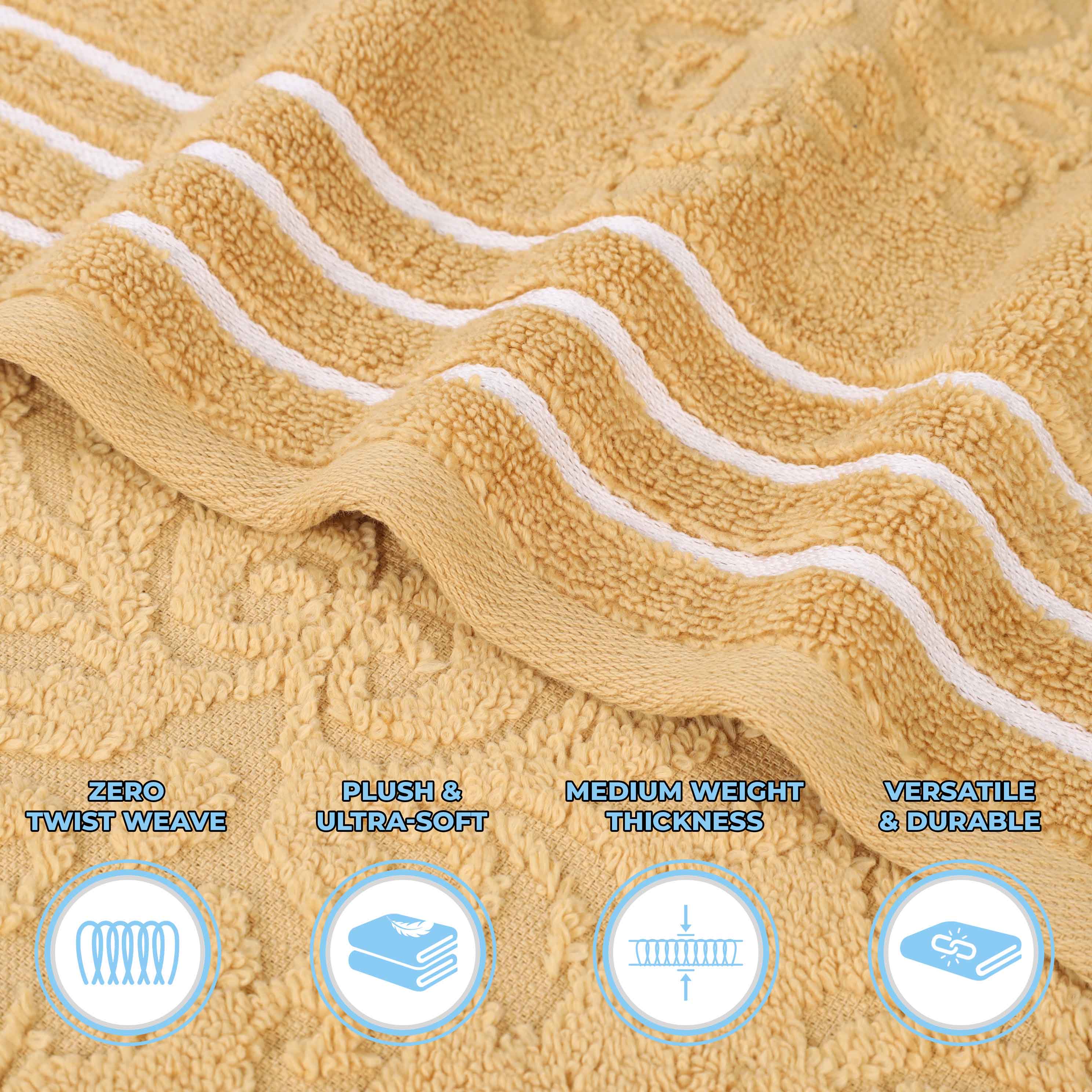 Sadie Zero Twist Cotton Solid and Jacquard Floral 12 Piece Towel Set - Blue Nile Mills