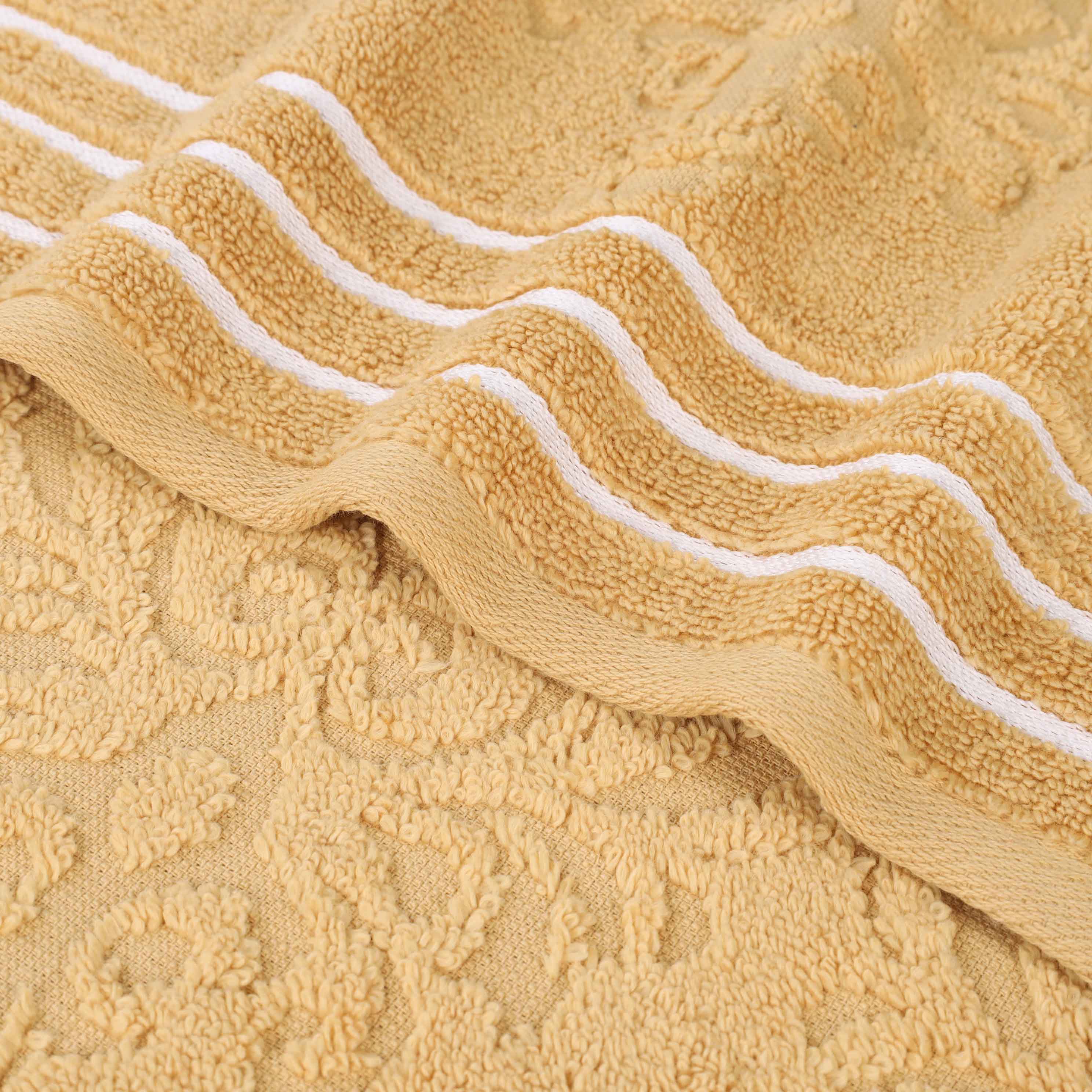 Sadie Zero Twist Cotton Solid and Jacquard Floral Hand Towel Set of 6 - Blue Nile Mills