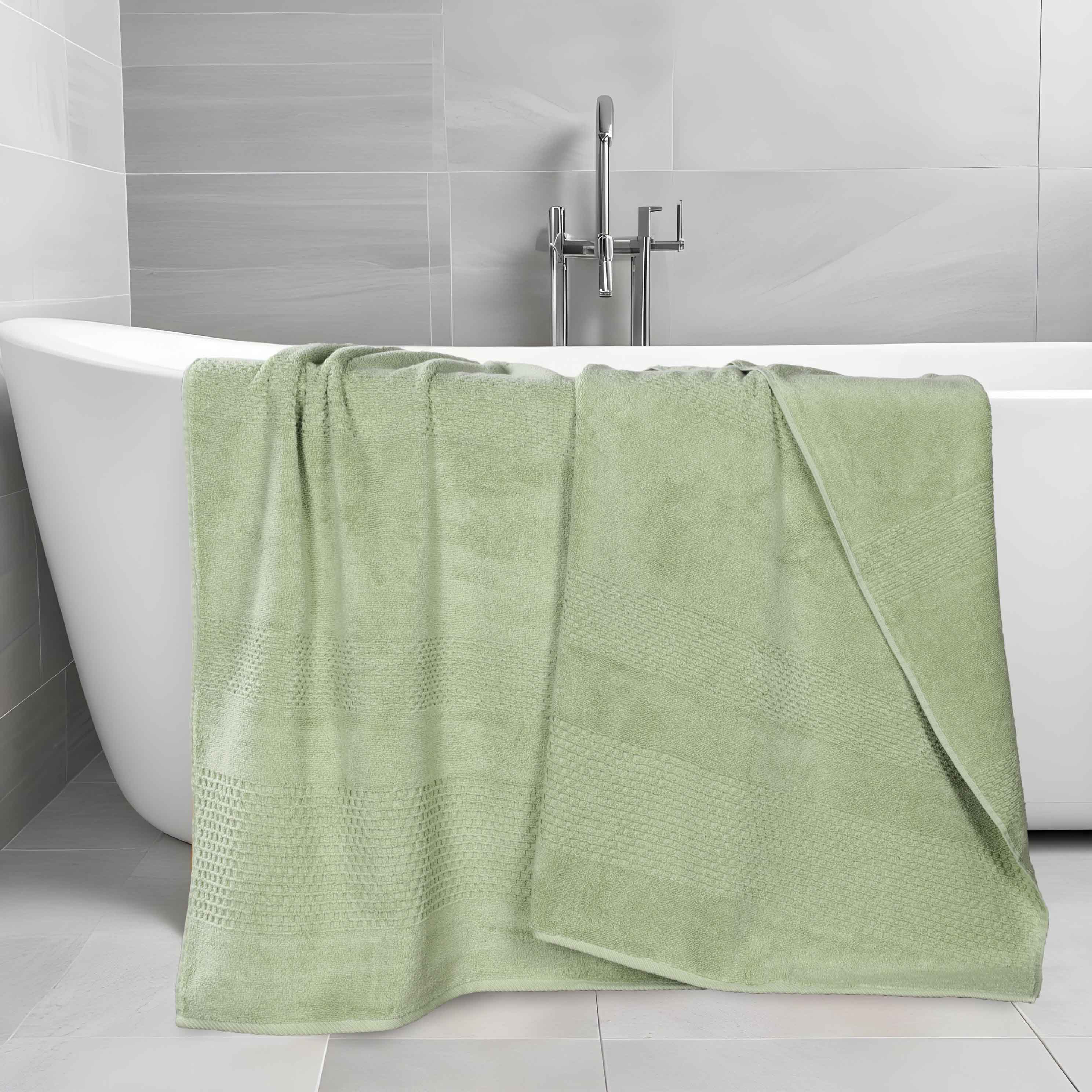 Playa Zero Twist Cotton Solid Waffle Textured Bath Sheets, Set of 2 - Blue Nile Mills