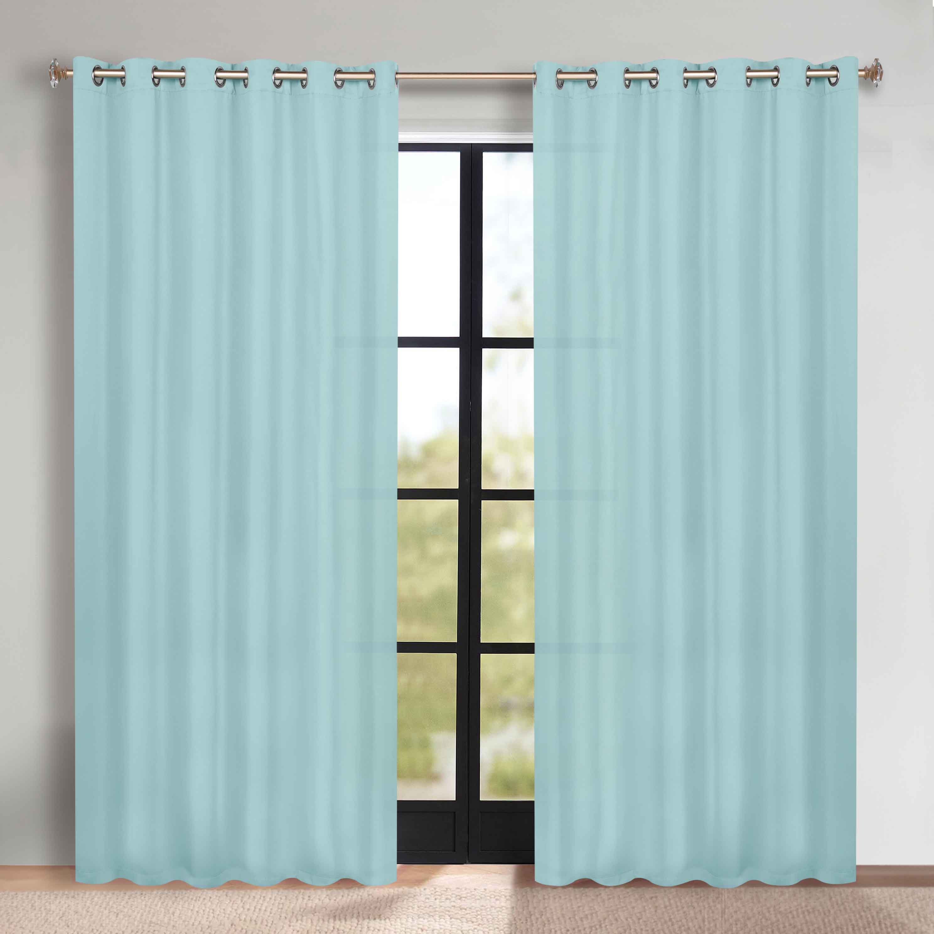 Solid Machine Washable Room Darkening Blackout Curtains, Set of 2 - Blue Nile Mills