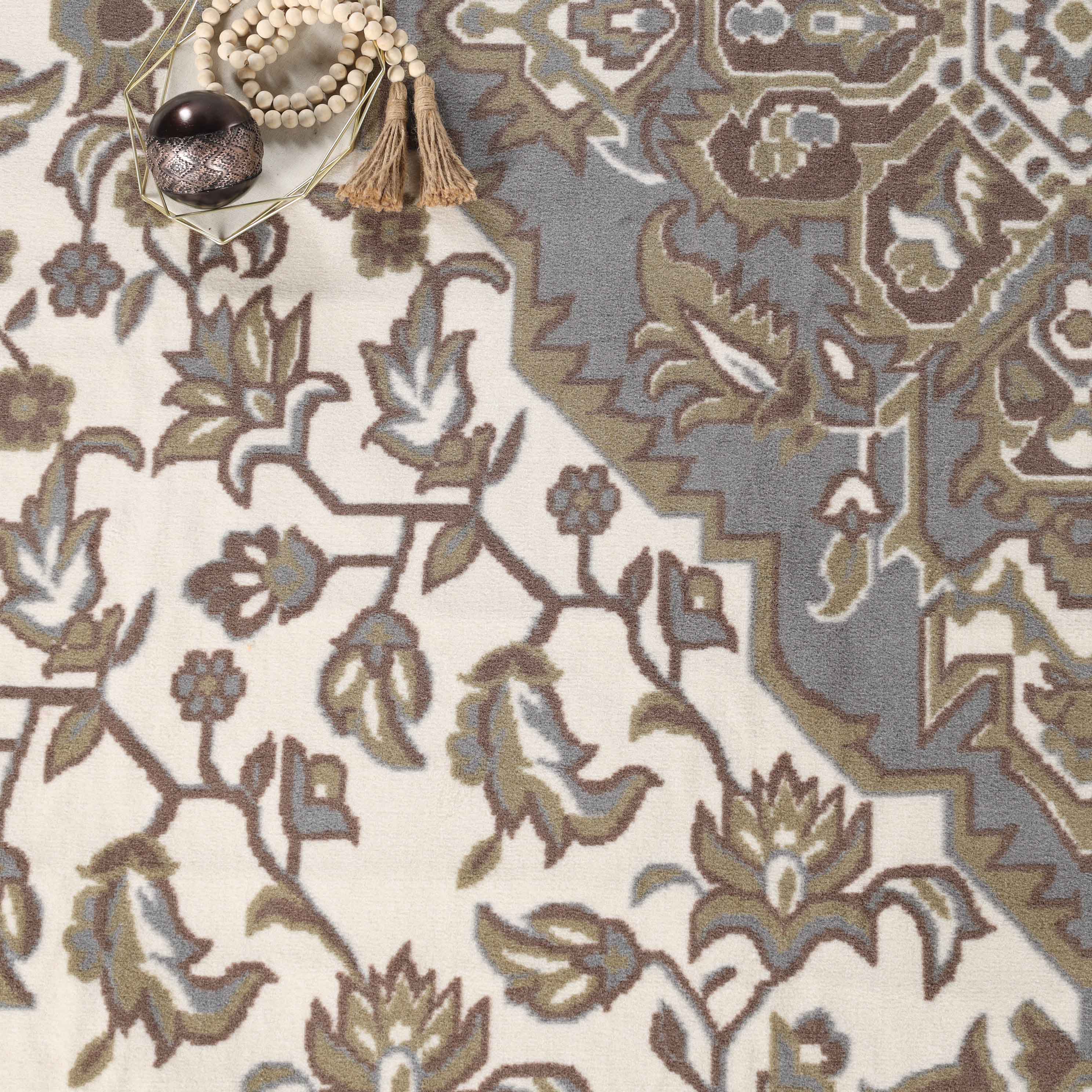 Glendale Traditional Floral Medallion Indoor Area Rug or Runner - Blue Nile Mills