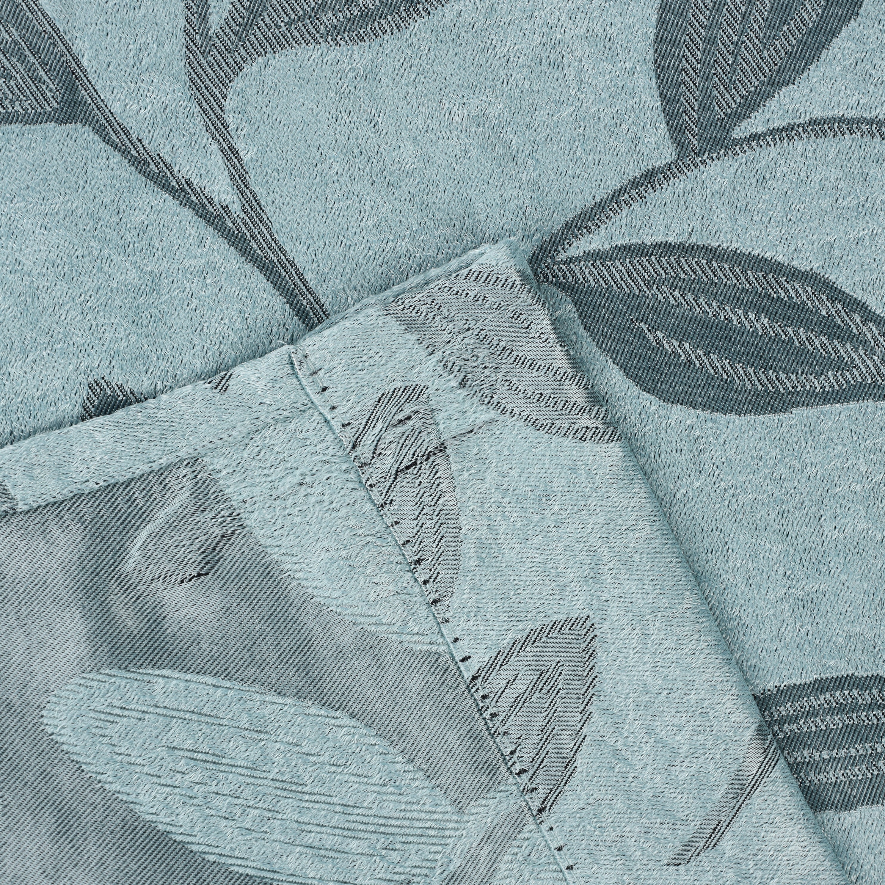 Leaves Rod Pocket Room Darkening Blackout Curtains, Set of 2 - Blue Nile Mills