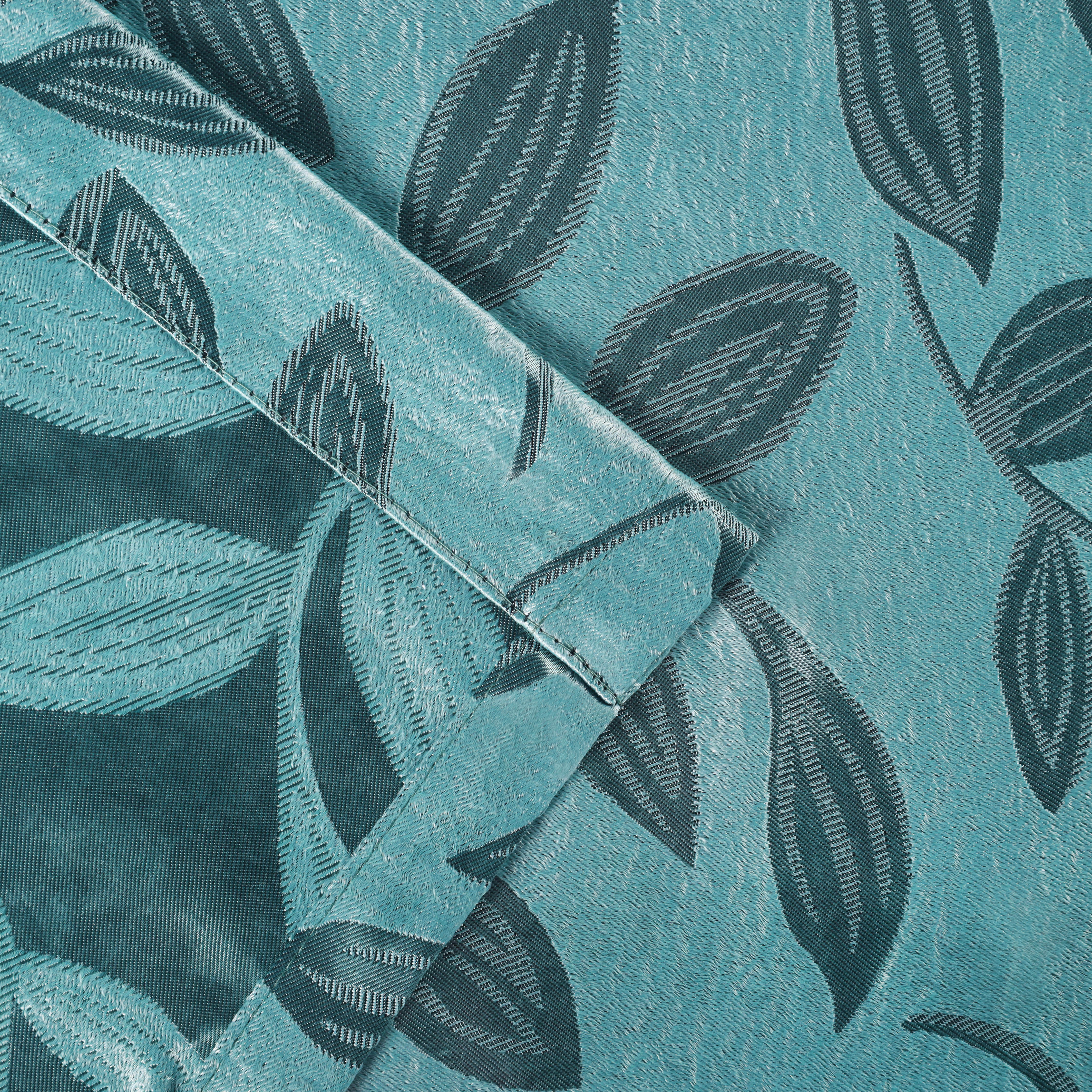 Leaves Machine Washable Room Darkening Blackout Curtains, Set of 2 - Blue Nile Mills