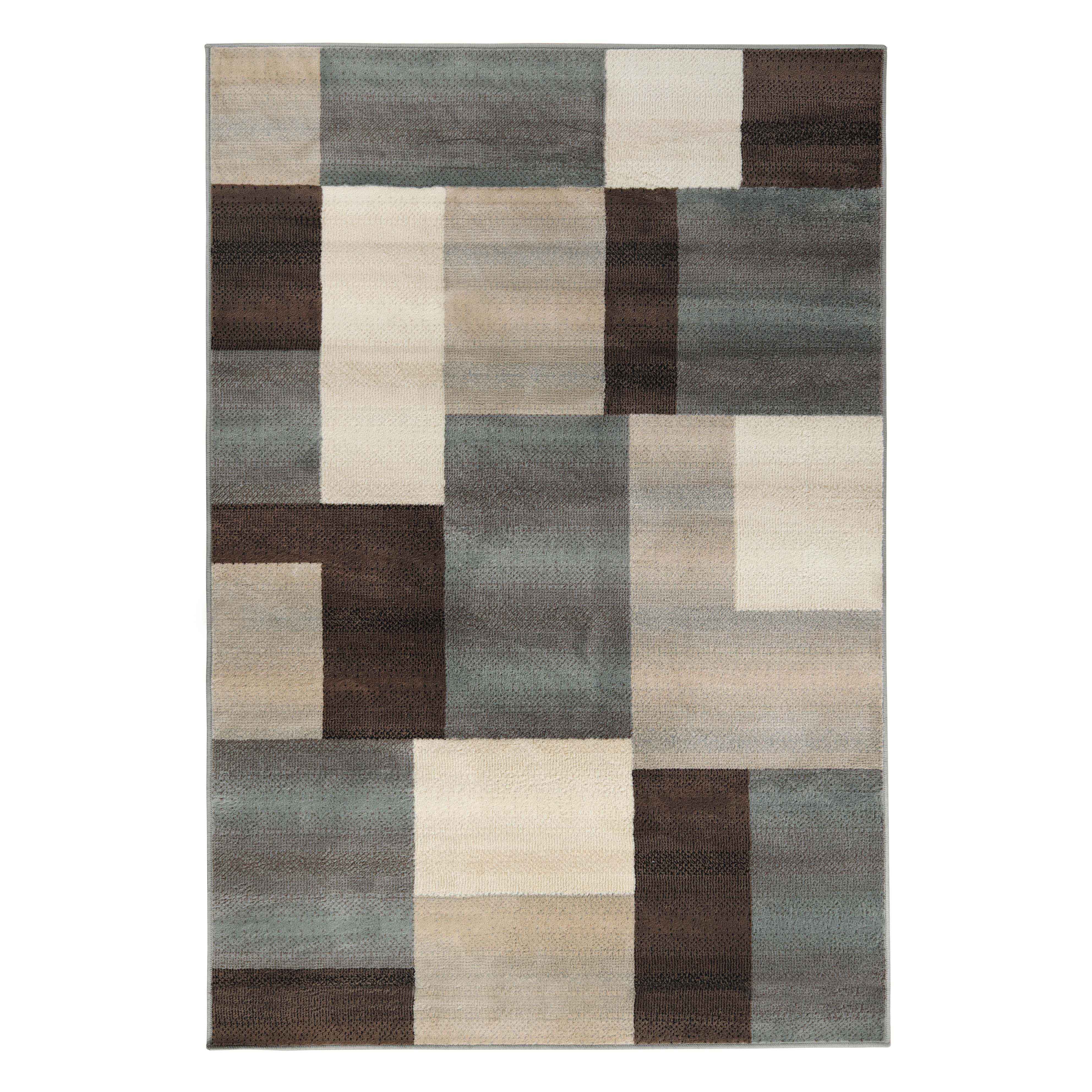 Clifton Modern Geometric Patchwork Area Rug or Runner Rug - Blue Nile Mills