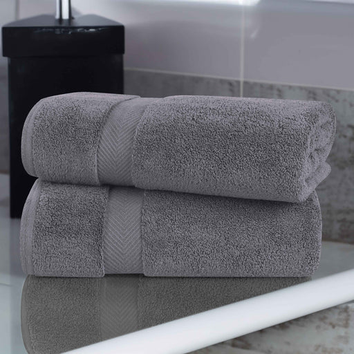 Cotton Zero Twist 2 Piece Bath Sheet Towel Set - Gray
