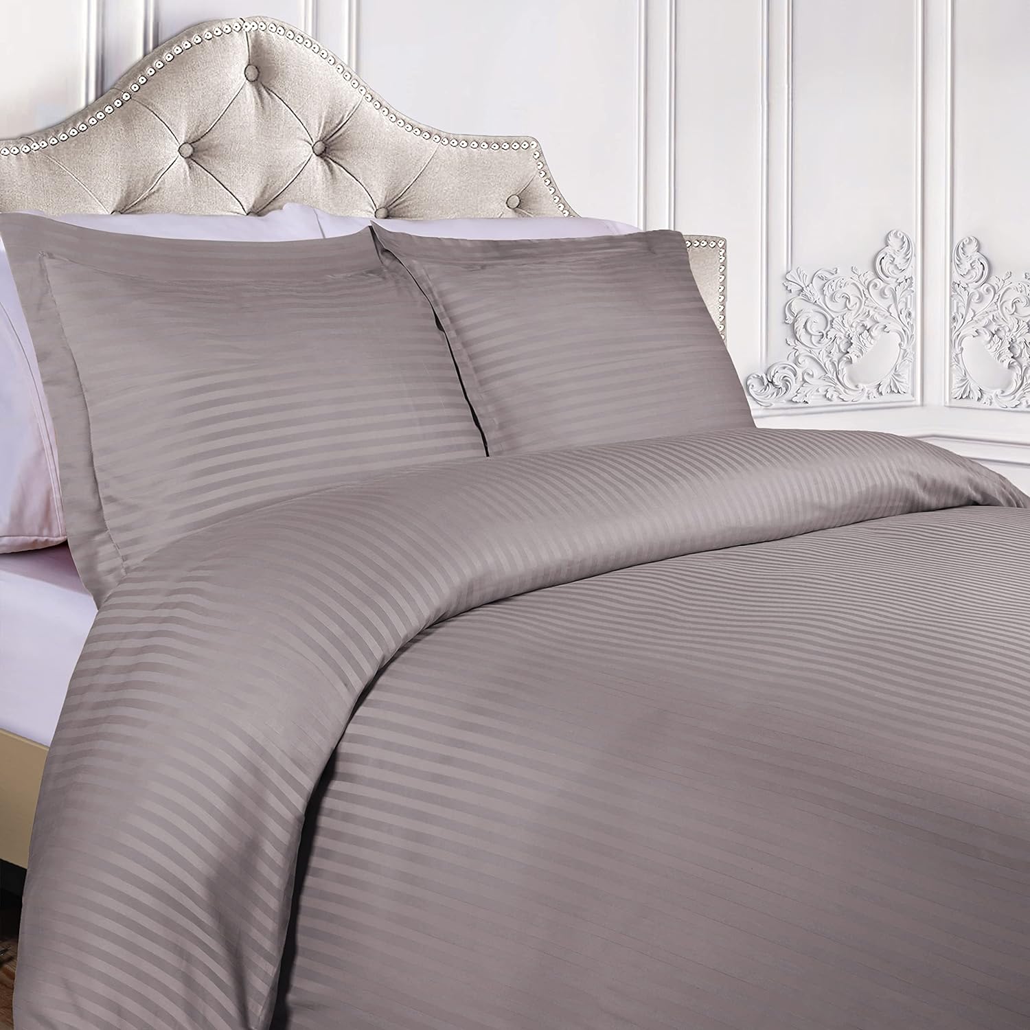 Egyptian Cotton 300 Thread Count Striped Duvet Cover Set - Blue Nile Mills