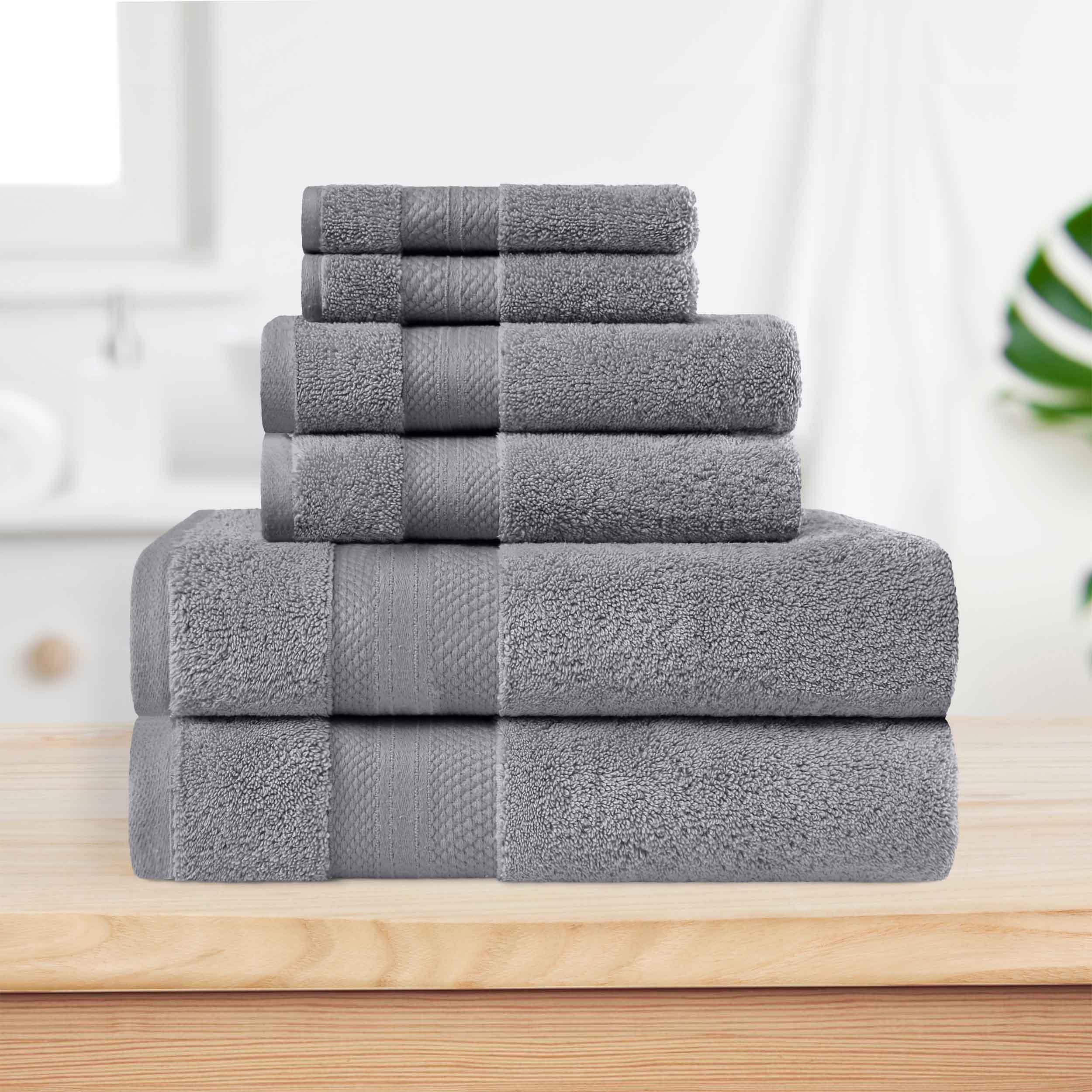 Turkish Cotton Solid 6 Piece Towel Set - Blue Nile Mills