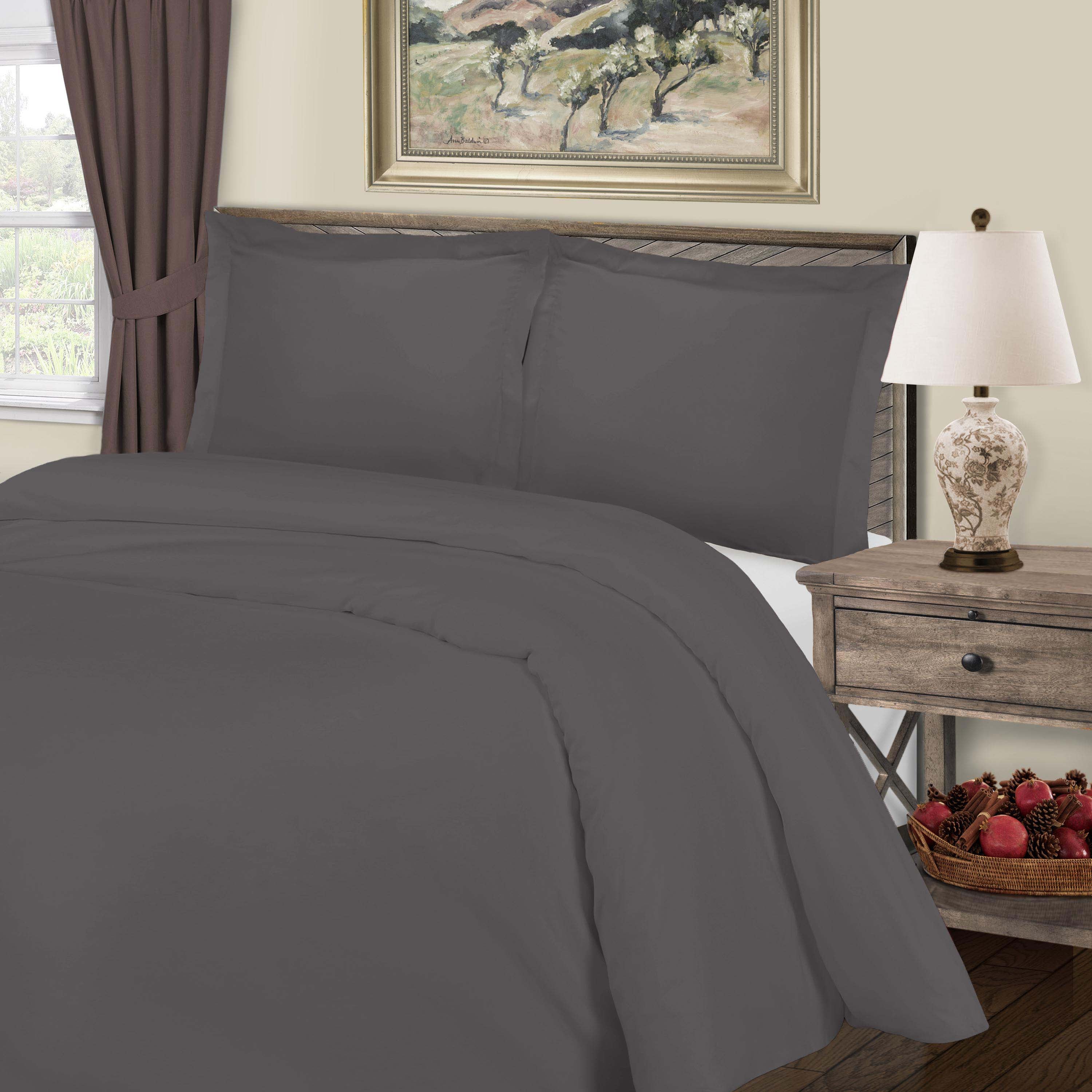 Solid 800-Thread Count Cotton Blend 3-Piece Duvet Cover Set - Blue Nile Mills