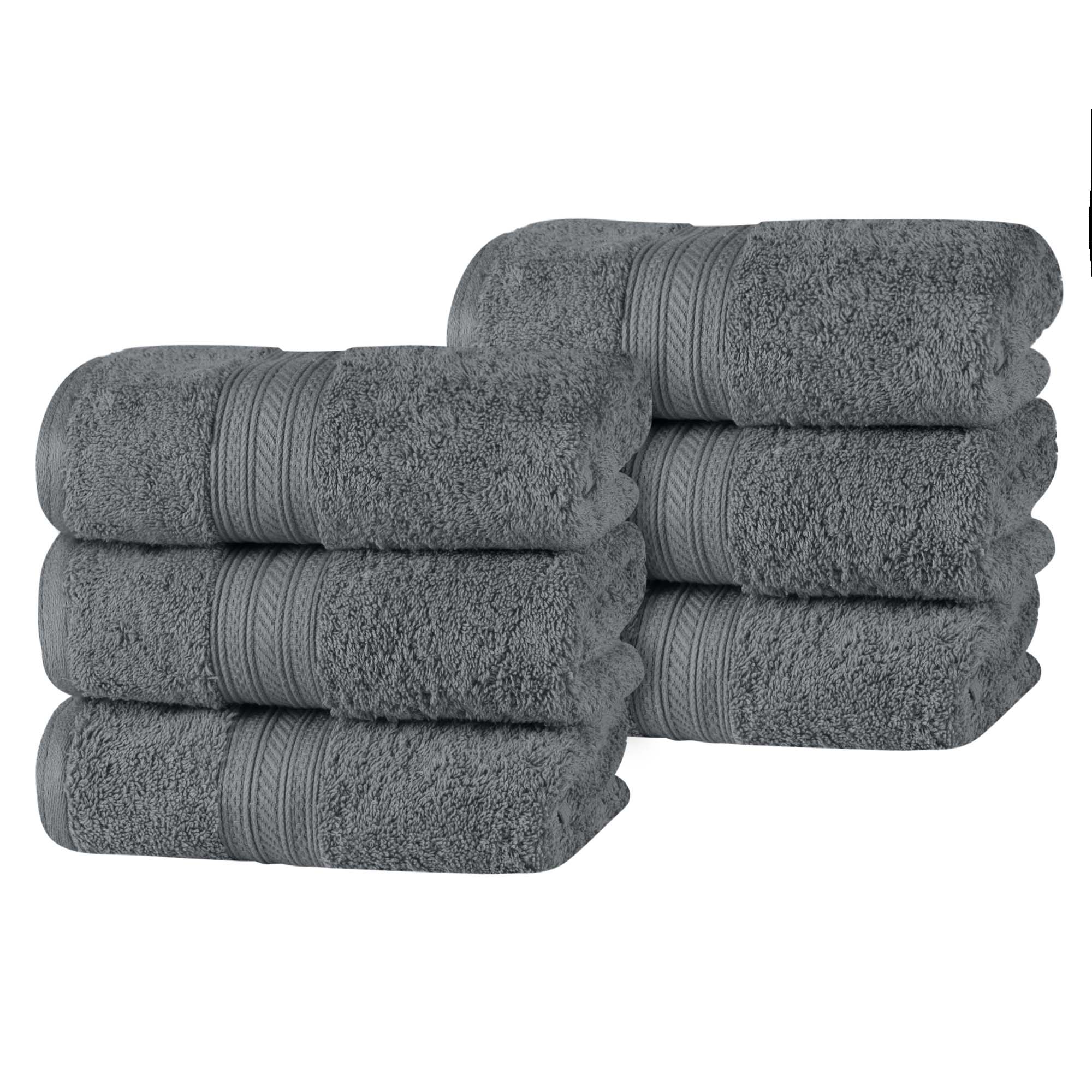 Atlas Cotton Plush Absorbent Heavyweight Luxury Hand Towel Set of 6 - Blue Nile Mills