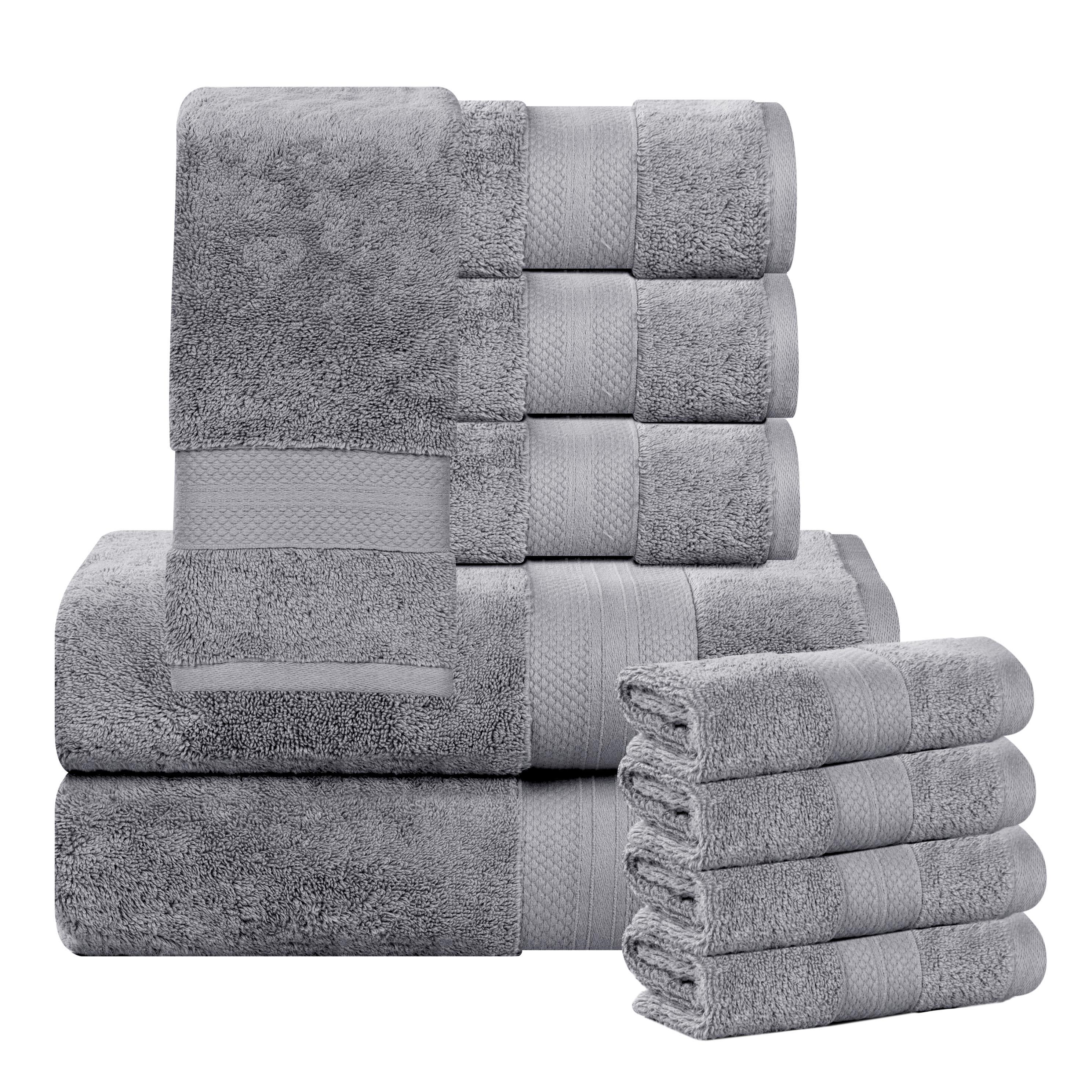 Aria Turkish Cotton Solid 10-Piece Heavyweight Towel Set - Blue Nile Mills