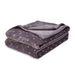 Fleece Plush Medium Weight Fluffy Decorative Blanket Or Throw - Grey