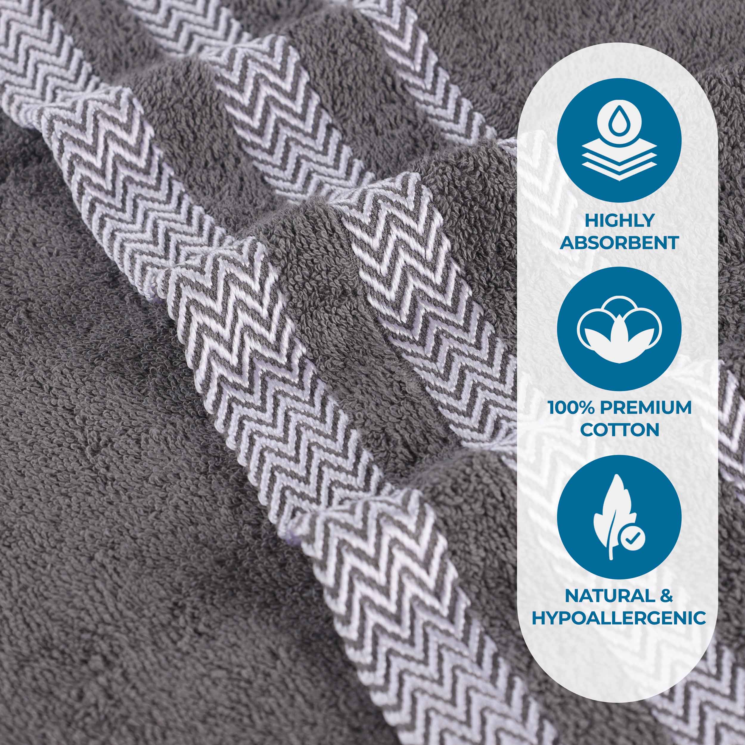 Hays Cotton Medium Weight 8 Piece Towel Set - Blue Nile Mills