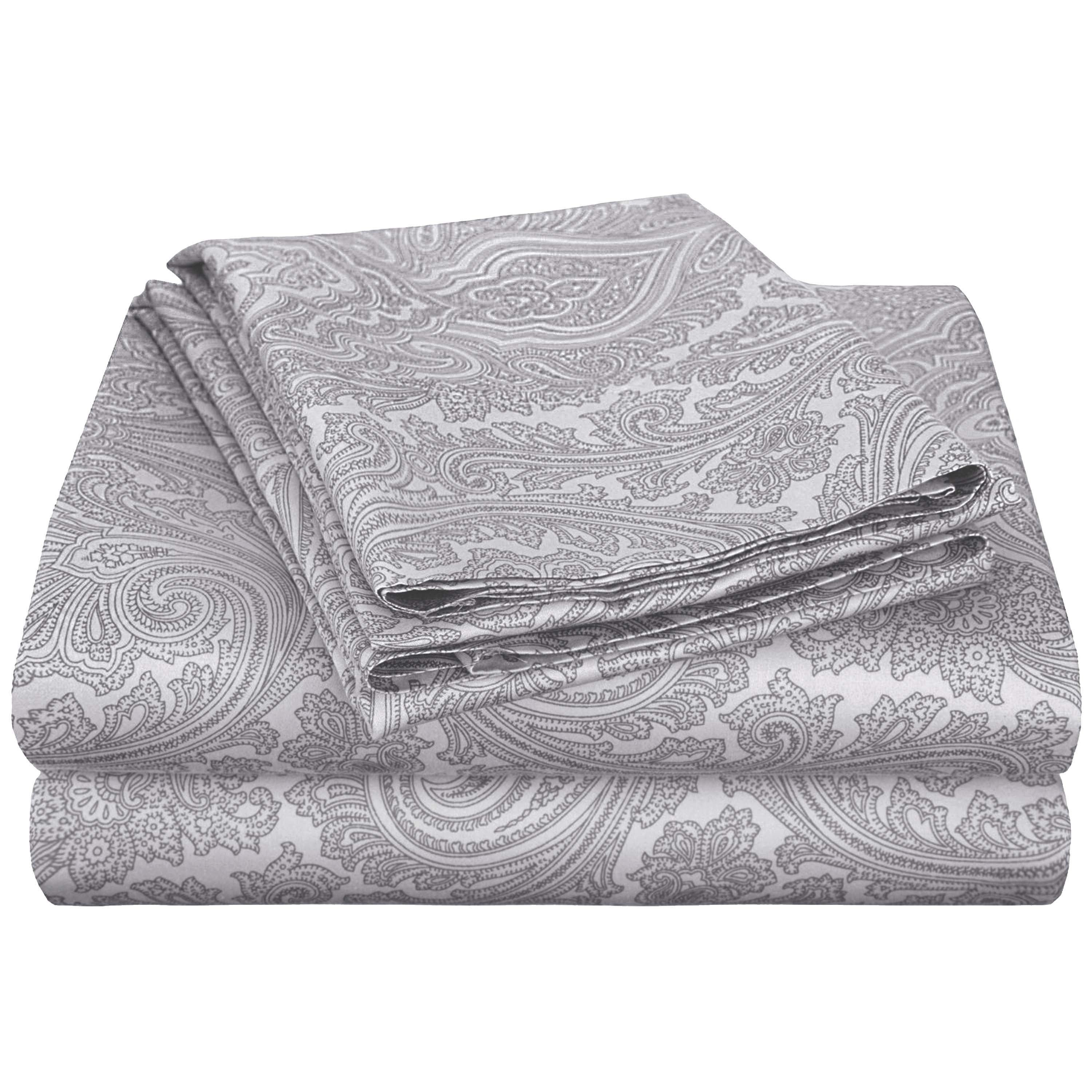 Italian Paisley Cotton Blend 600 Thread Count Deep Pocket Sheet Set - Blue Nile Mills