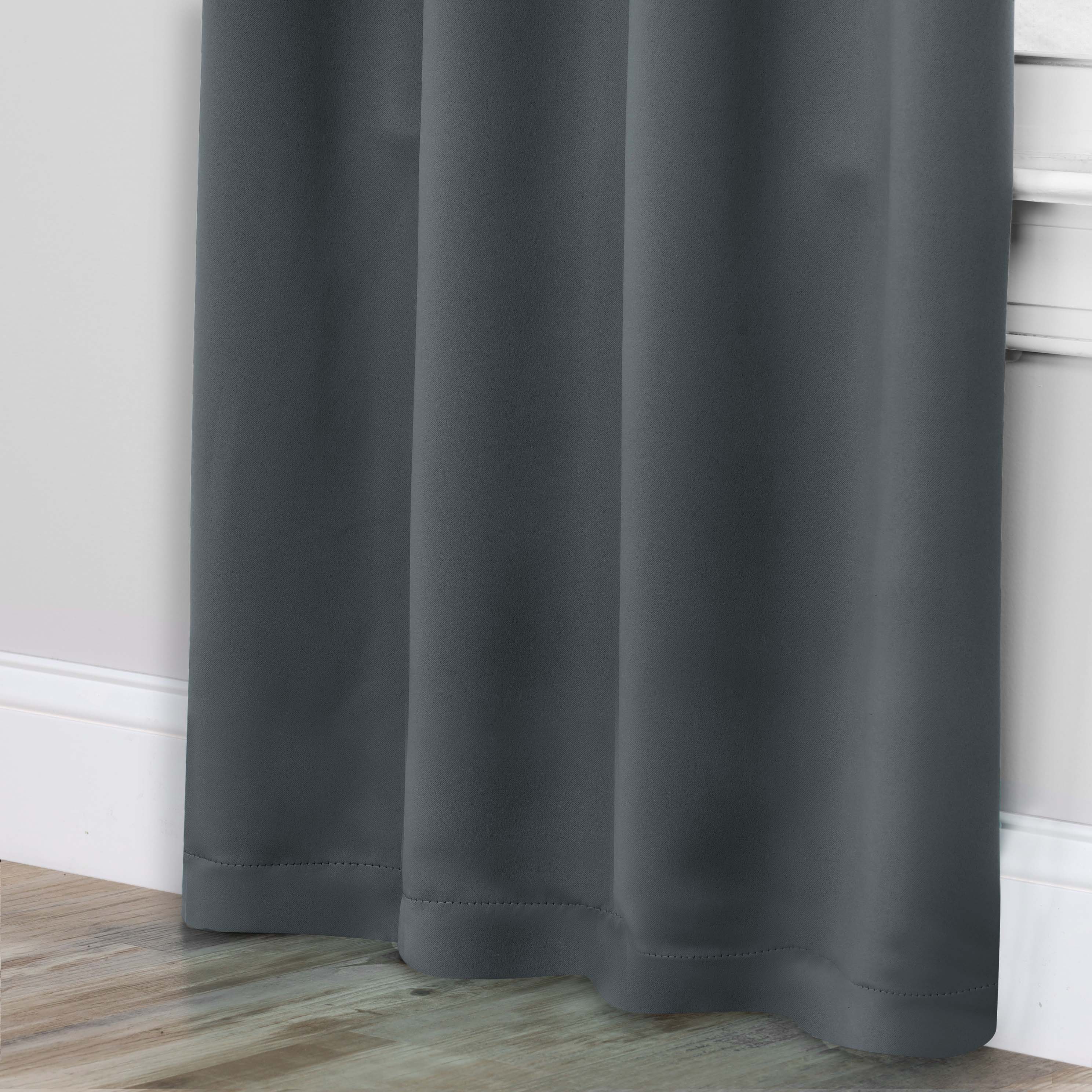 Solid Machine Washable Room Darkening Blackout Curtains, Set of 2 - Blue Nile Mills