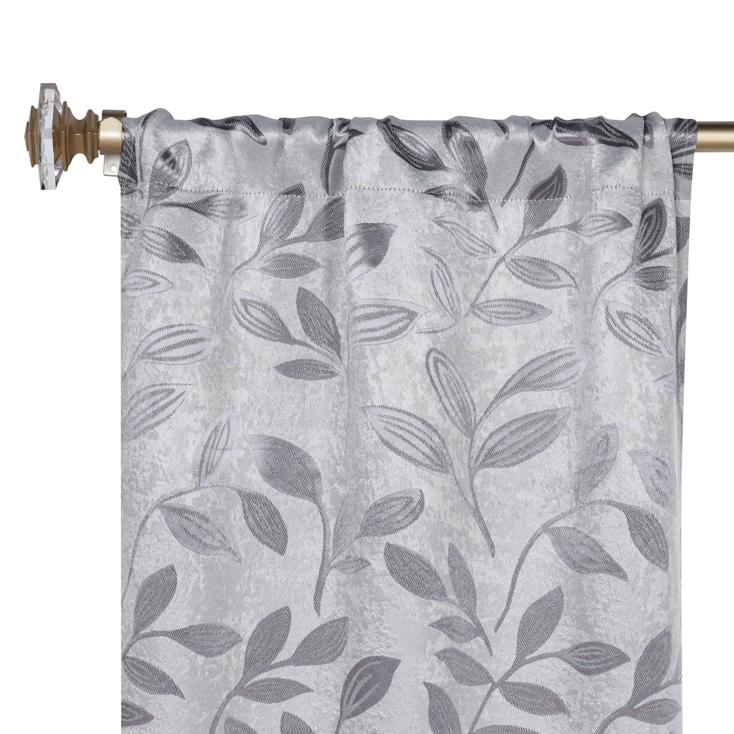 Leaves Rod Pocket Room Darkening Blackout Curtains, Set of 2 - Blue Nile Mills
