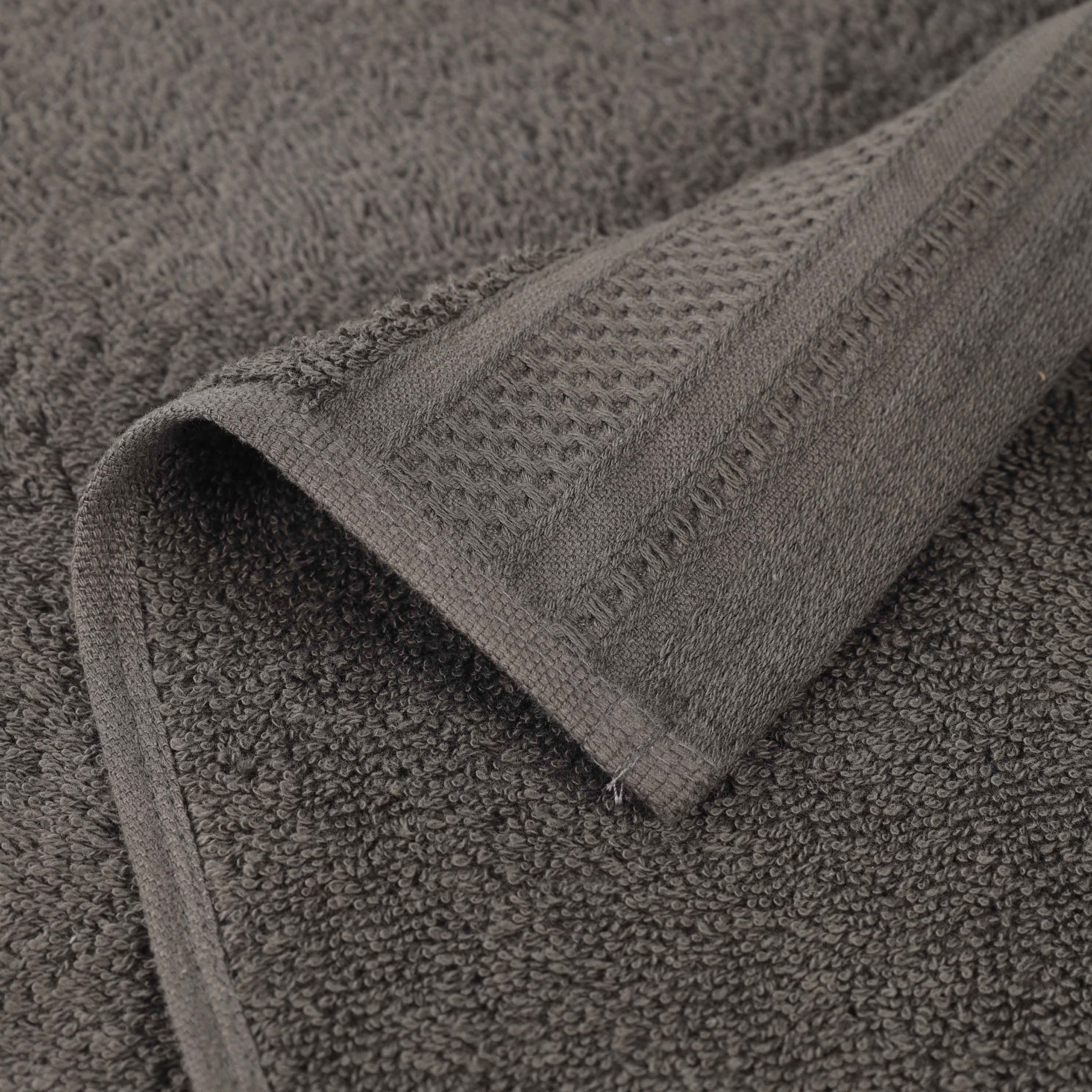 Honeycomb Textured Waffle Border Luxury Cotton Hand Towels, Set of 6 - Blue Nile Mills