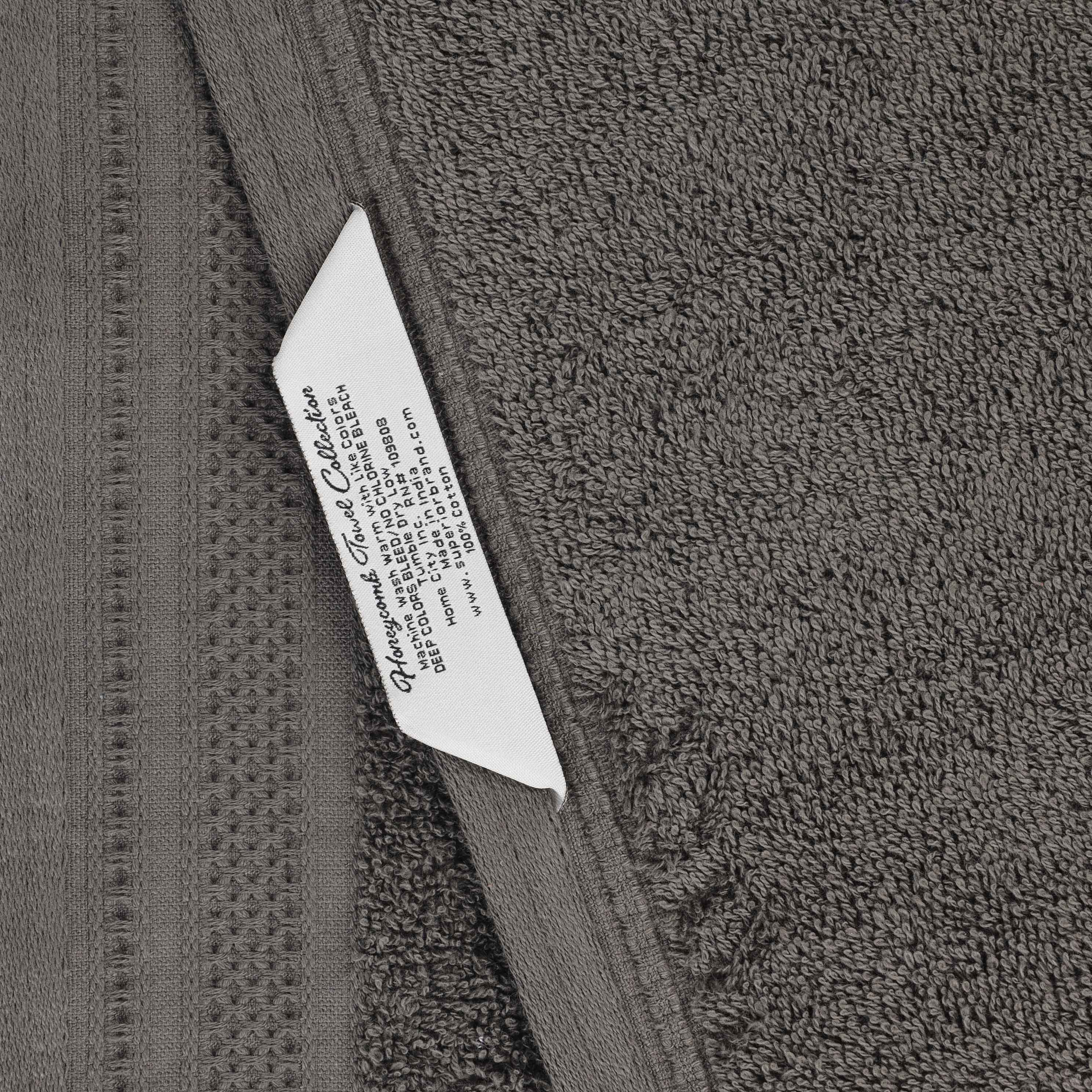 Honeycomb Textured Waffle Border Luxury Cotton Bath Towels, Set of 4 - Blue Nile Mills