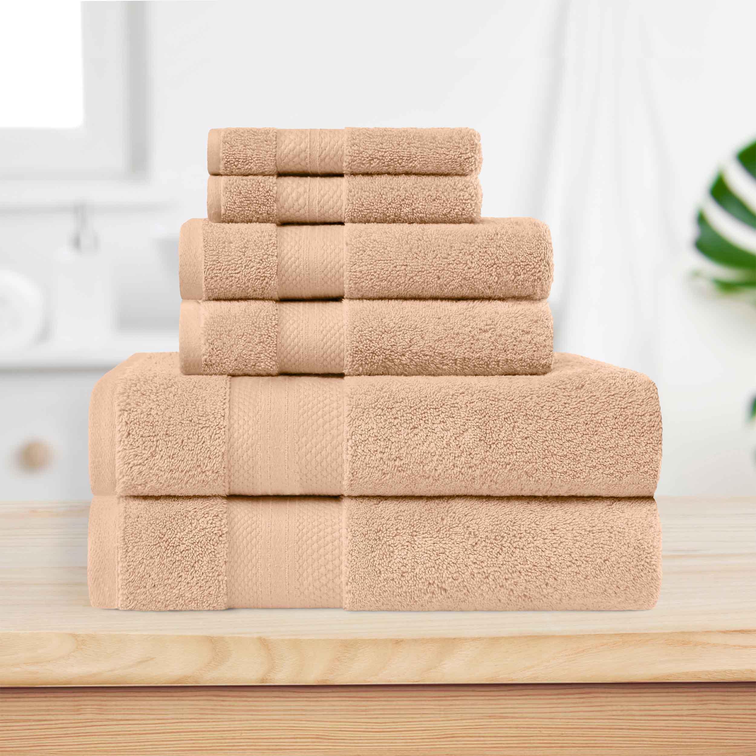 Turkish Cotton Solid 6 Piece Towel Set - Blue Nile Mills