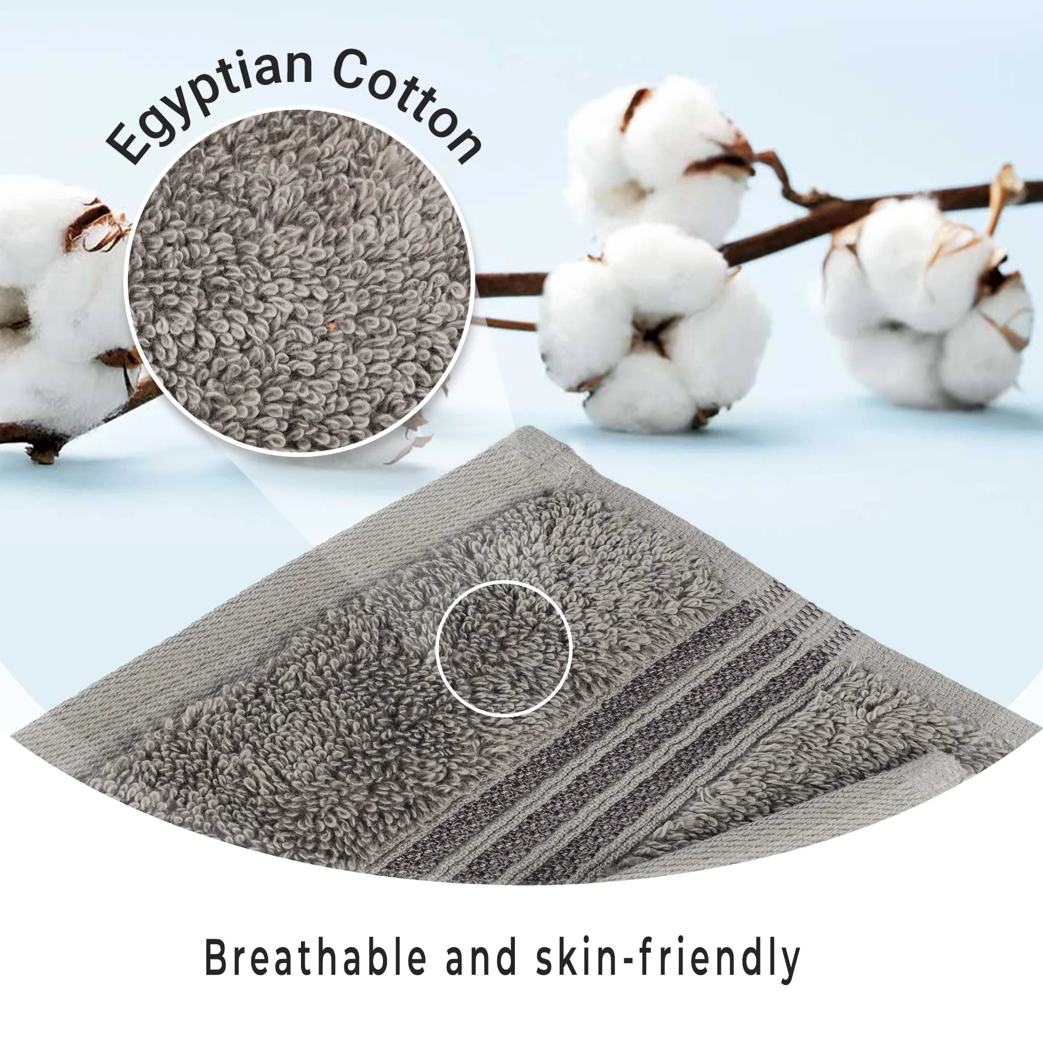 Heritage Egyptian Cotton Solid Bath Towel Set of 4 - Blue Nile Mills