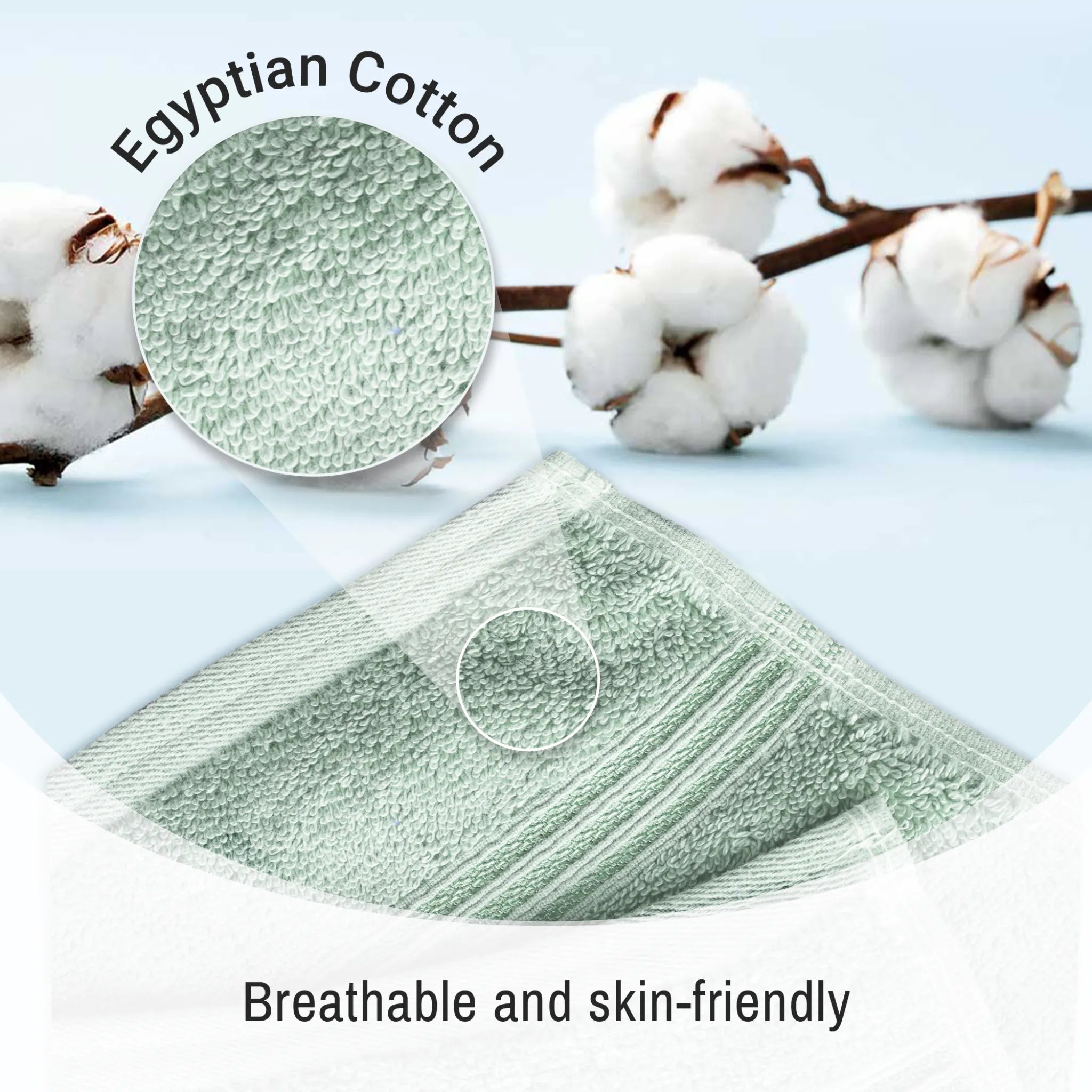 Heritage Egyptian Cotton Solid Bath Towel Set of 4 - Blue Nile Mills