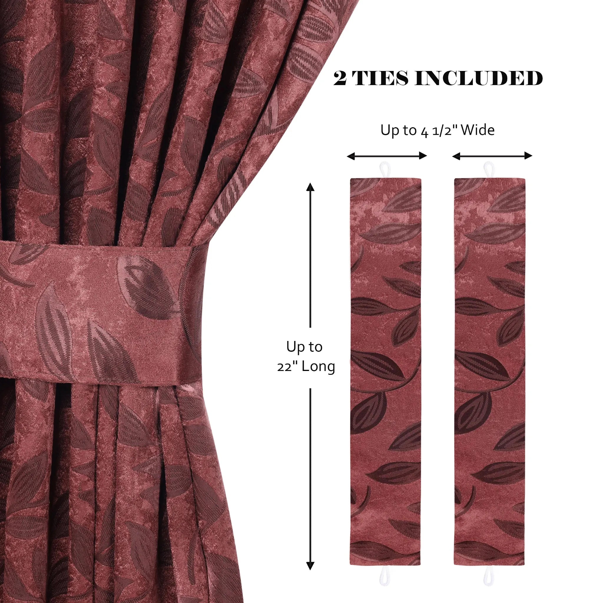Leaves Machine Room Darkening Blackout Curtains, Set of 2