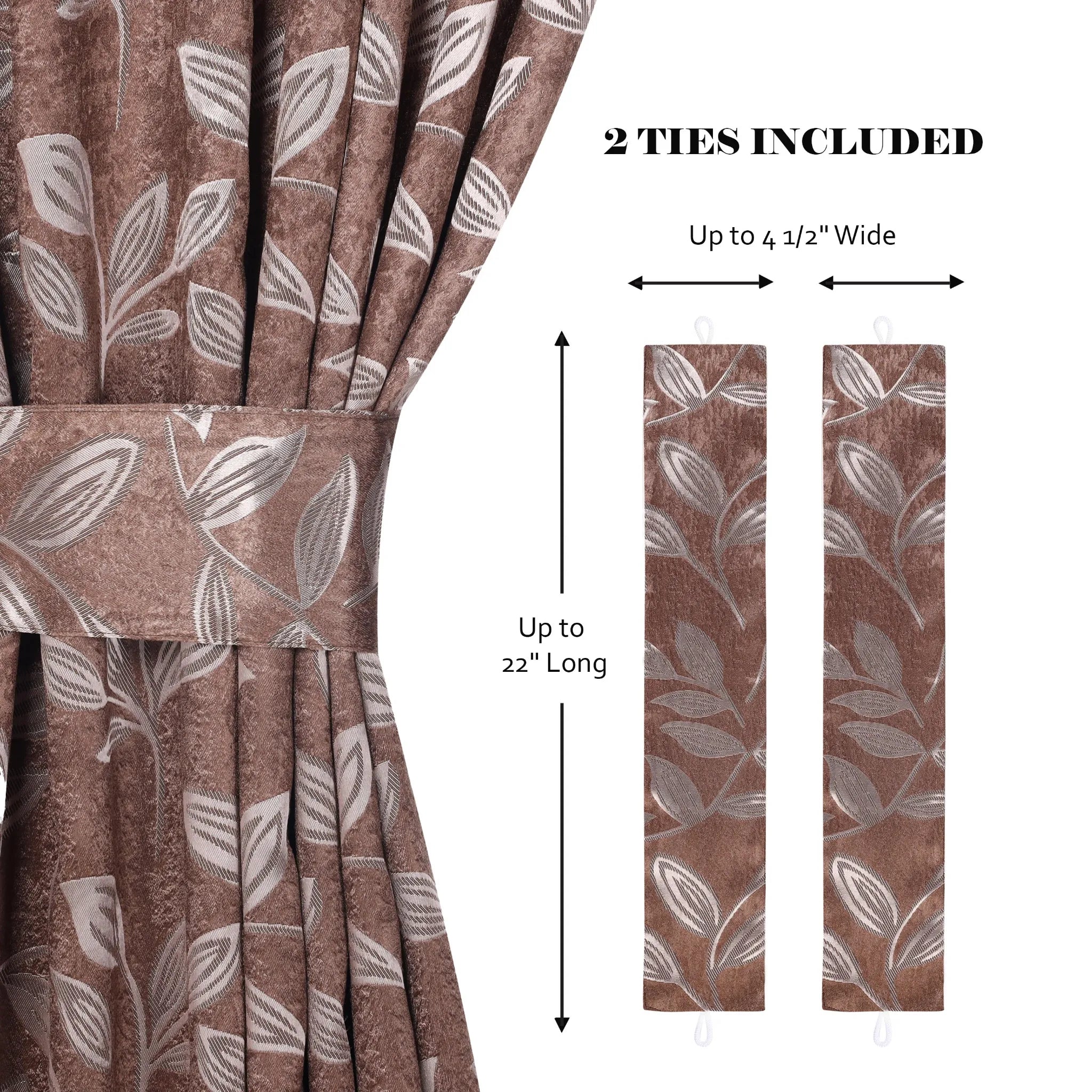 Leaves Machine Room Darkening Blackout Curtains, Set of 2