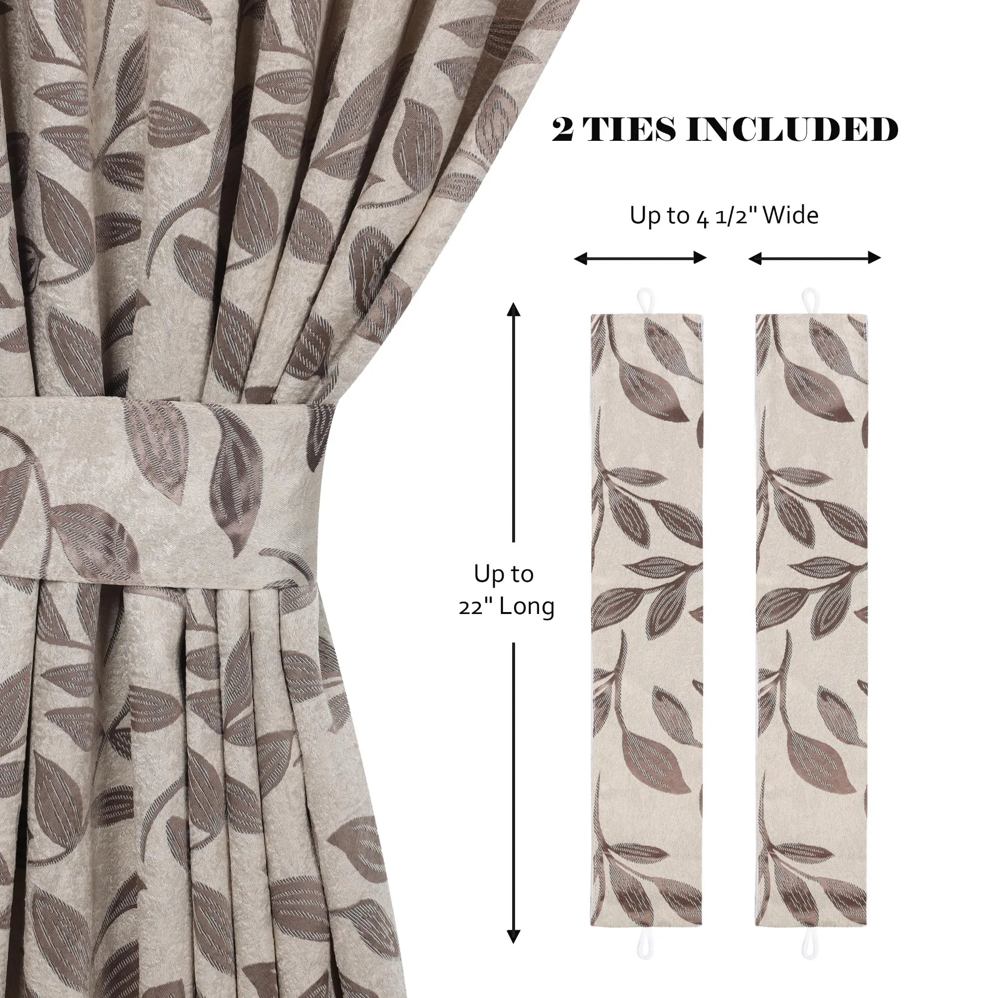 Leaves Machine Room Darkening Blackout Curtains, Set of 2