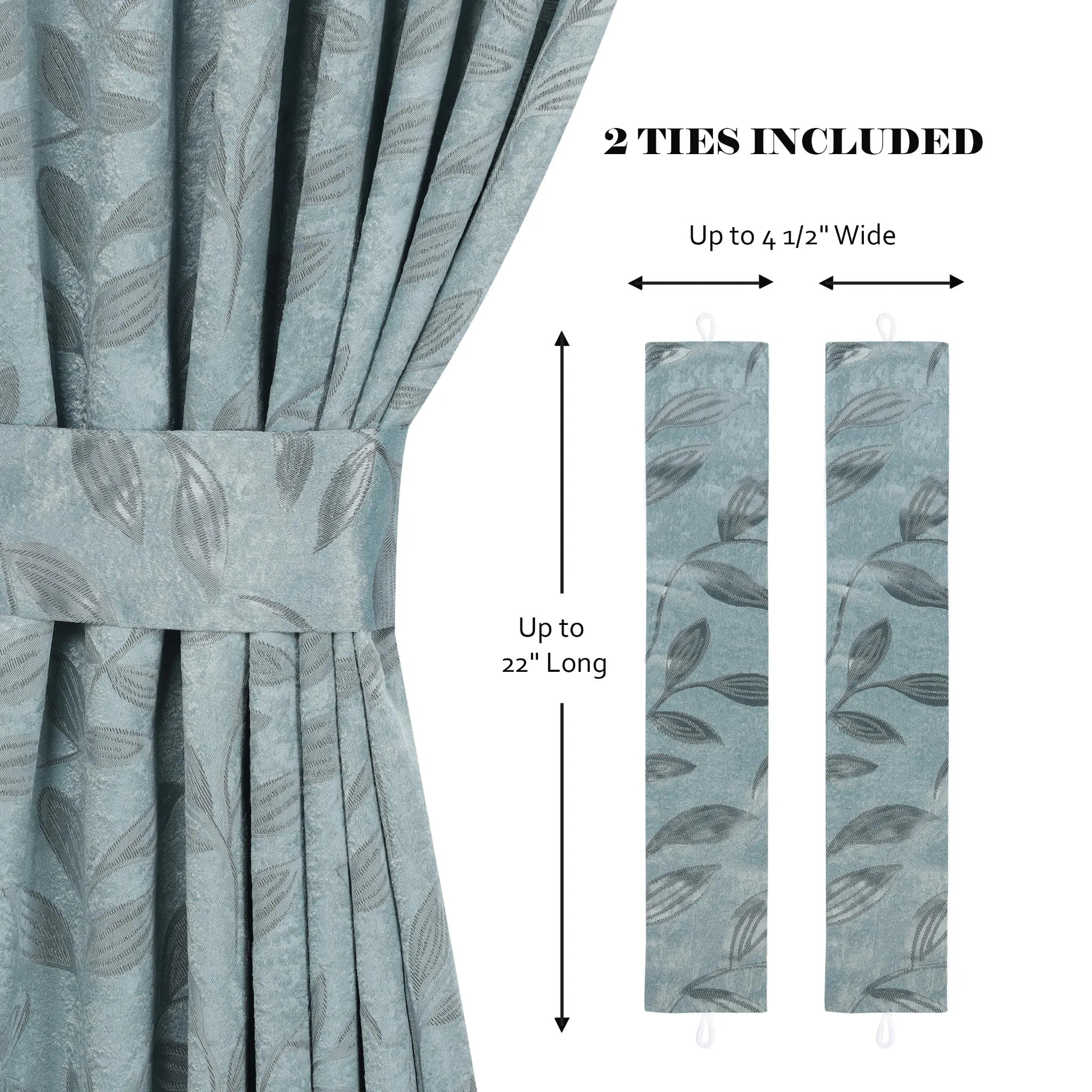 Leaves Machine Room Darkening Blackout Curtains, Set of 2