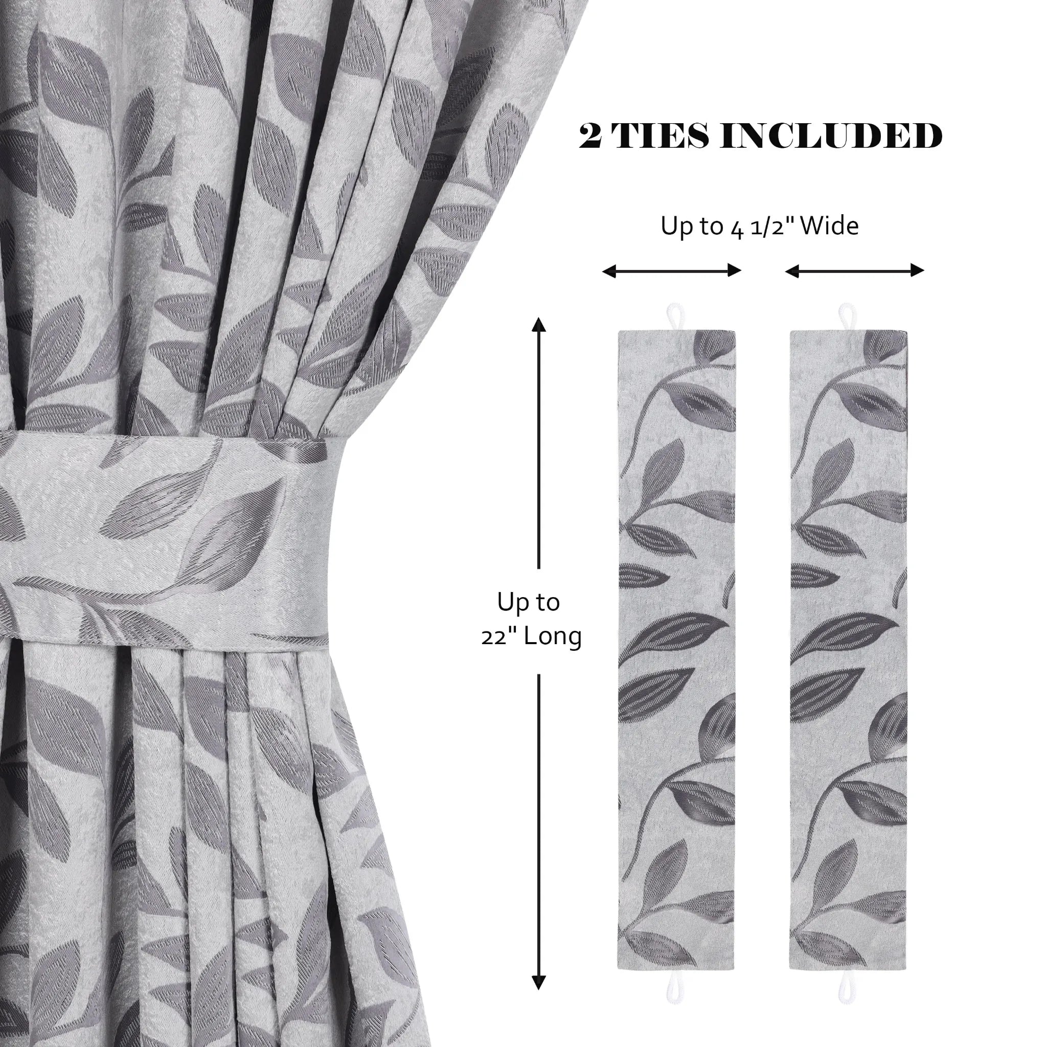 Leaves Machine Room Darkening Blackout Curtains, Set of 2
