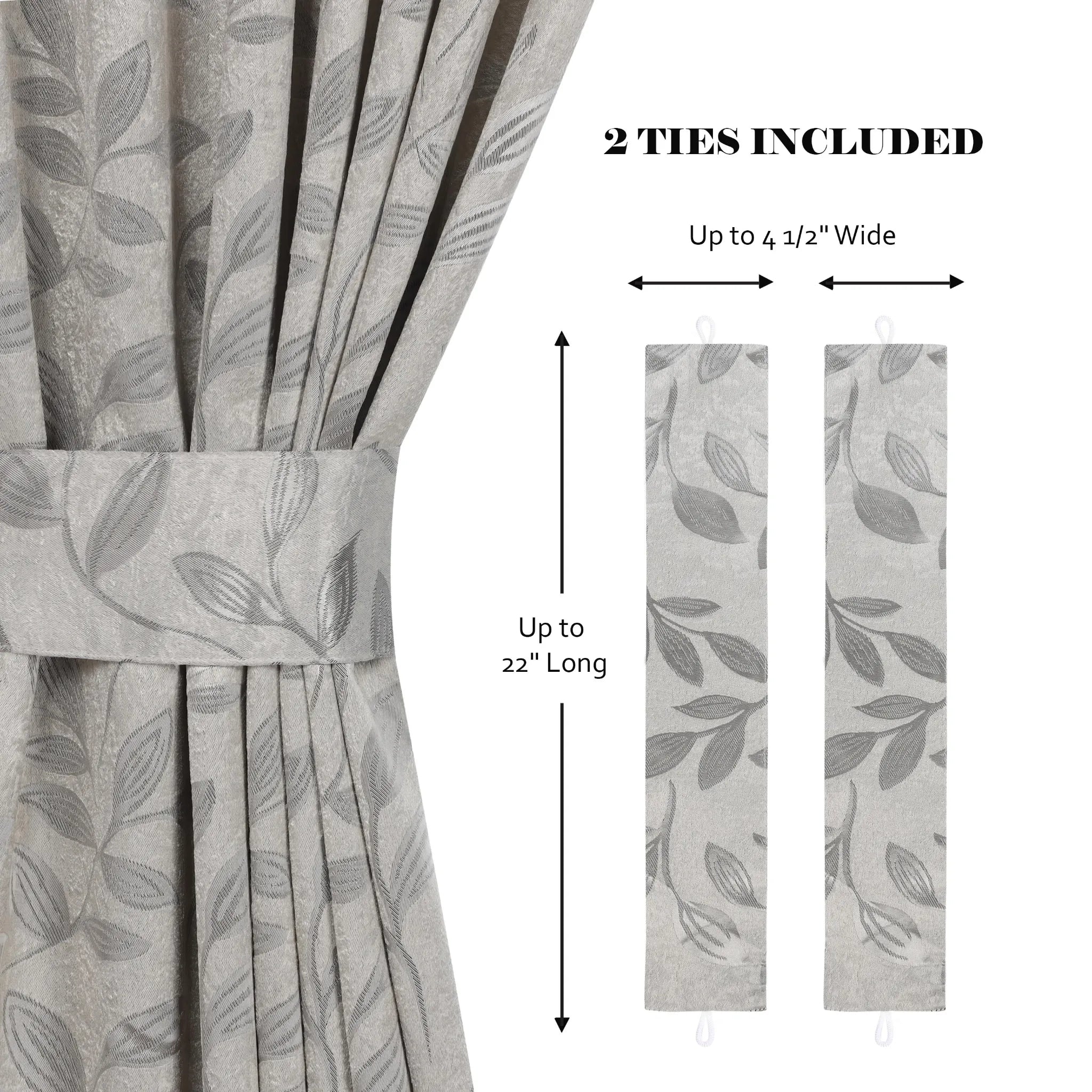 Leaves Machine Room Darkening Blackout Curtains, Set of 2