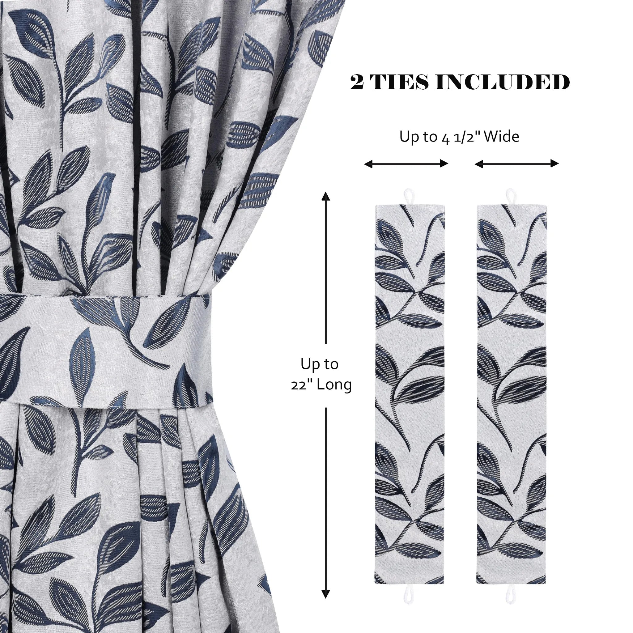 Leaves Machine Room Darkening Blackout Curtains, Set of 2