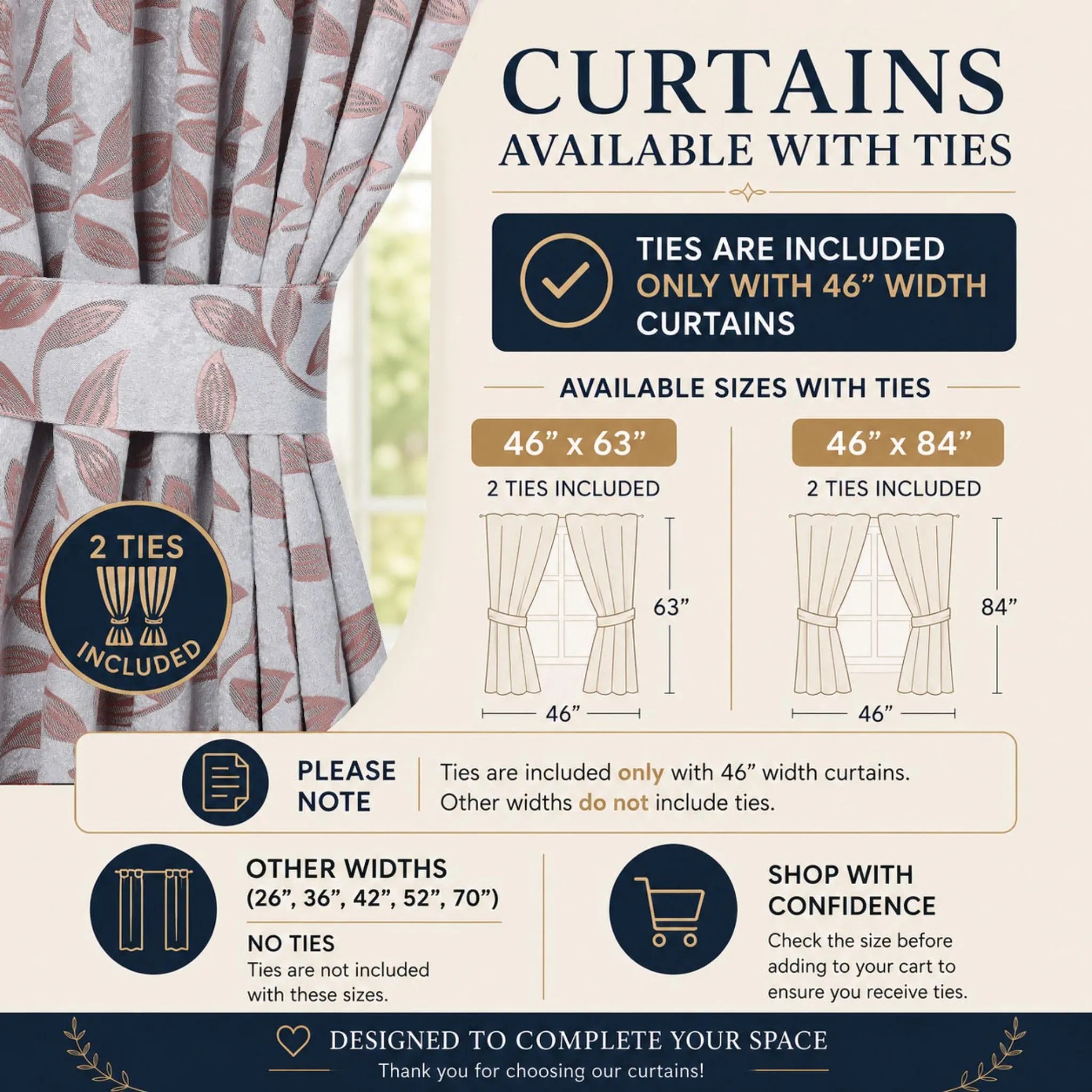 Leaves Machine Room Darkening Blackout Curtains, Set of 2