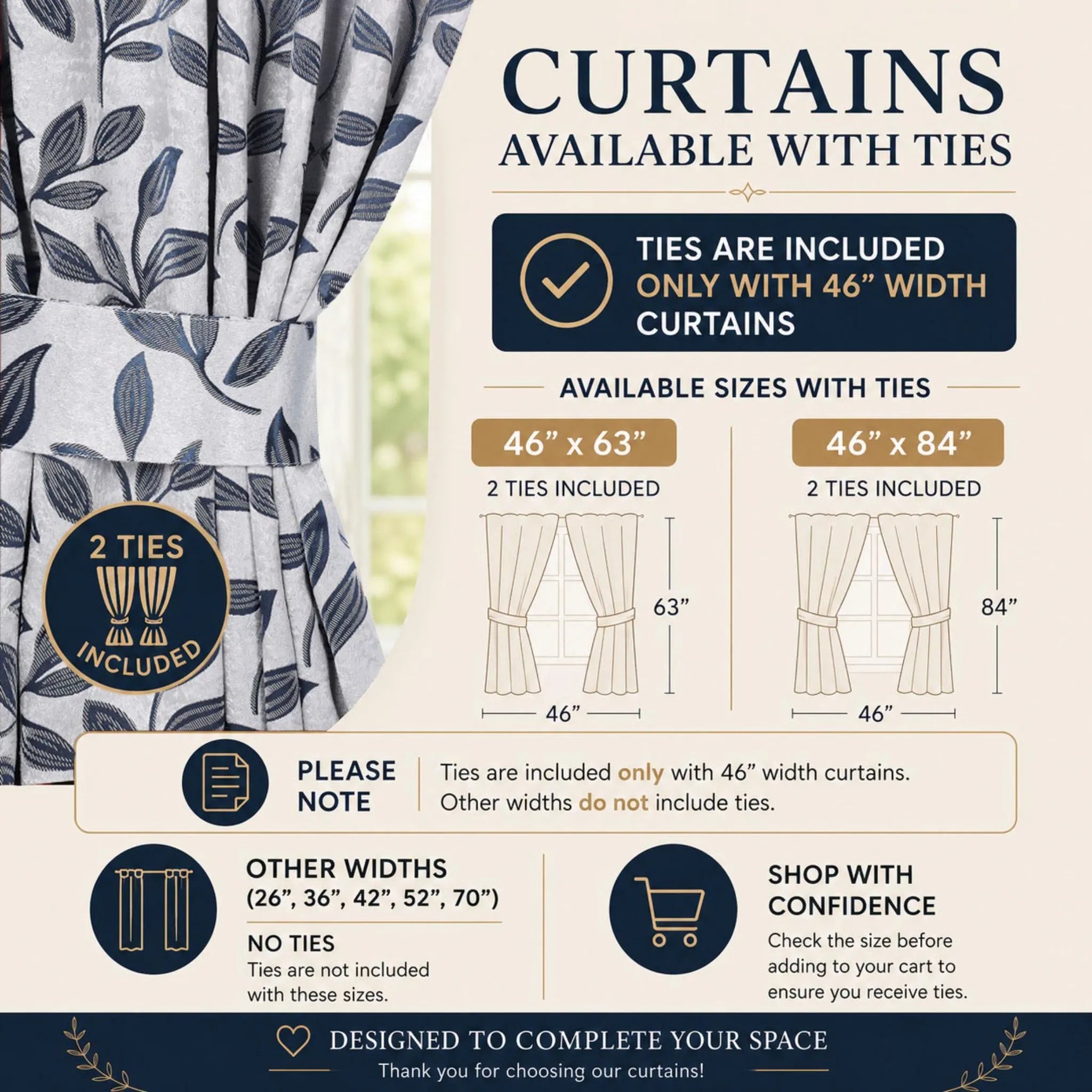 Leaves Machine Room Darkening Blackout Curtains, Set of 2