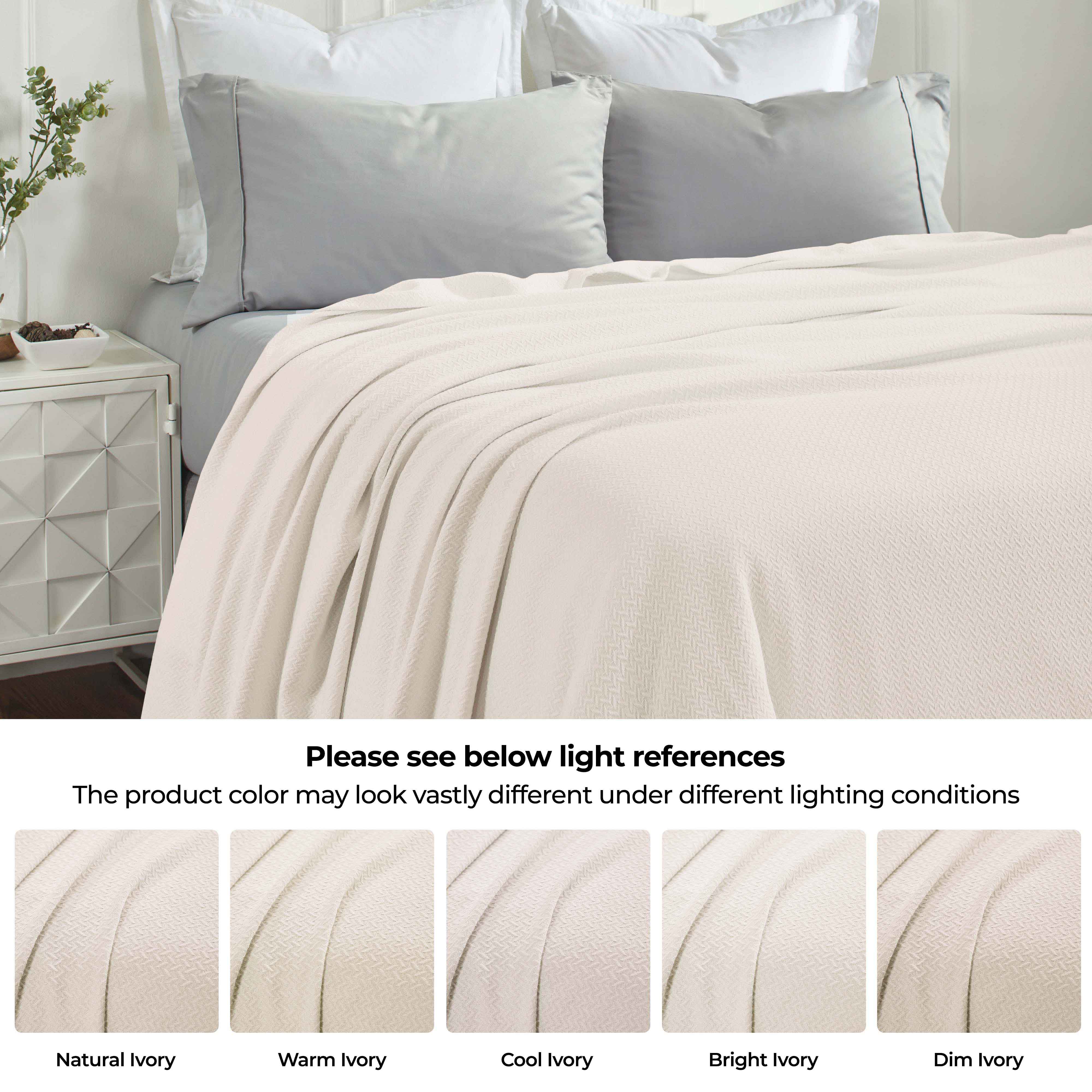 Nobel Cotton Textured Chevron Lightweight Woven Blanket - Blue Nile Mills