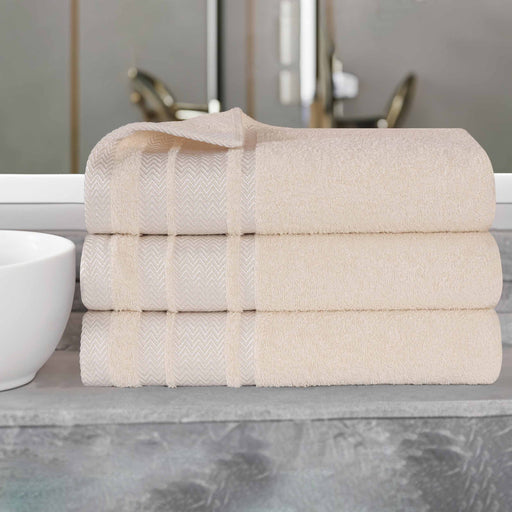 Hays Cotton Soft Medium Weight Bath Towel Set of 3 - Ivory