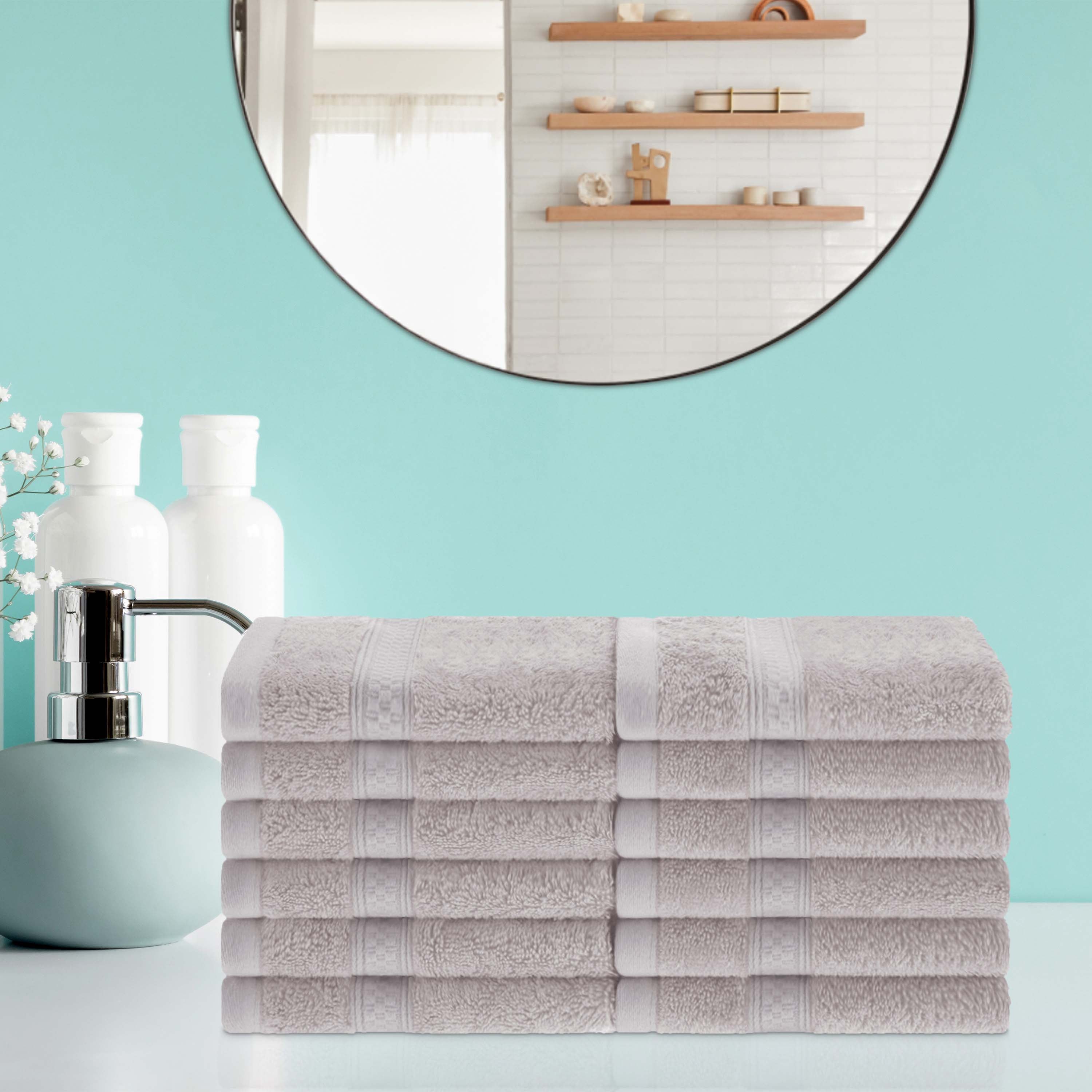 Rayon from Bamboo Blend Solid 12 Piece Face Towel Set - Blue Nile Mills